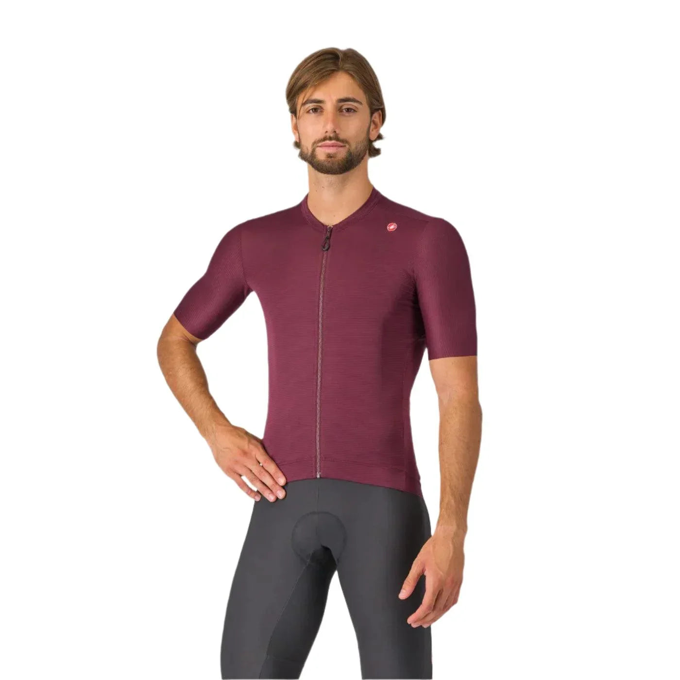 Castelli Espresso Jersey Cycling Apparel - Mens - Jersey - Short Sleeve Castelli Medium Deep Bordeaux/Silver Moon