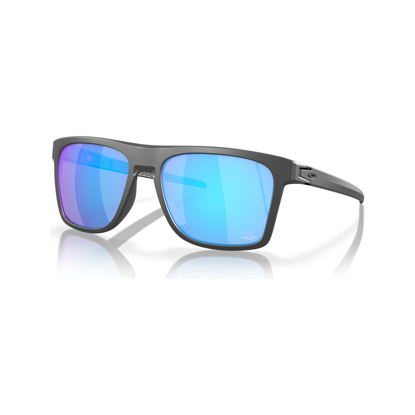 Oakley Leffingwell Matte Dark Grey w/ Prizm Sapphire Eyewear - Sunglasses Oakley