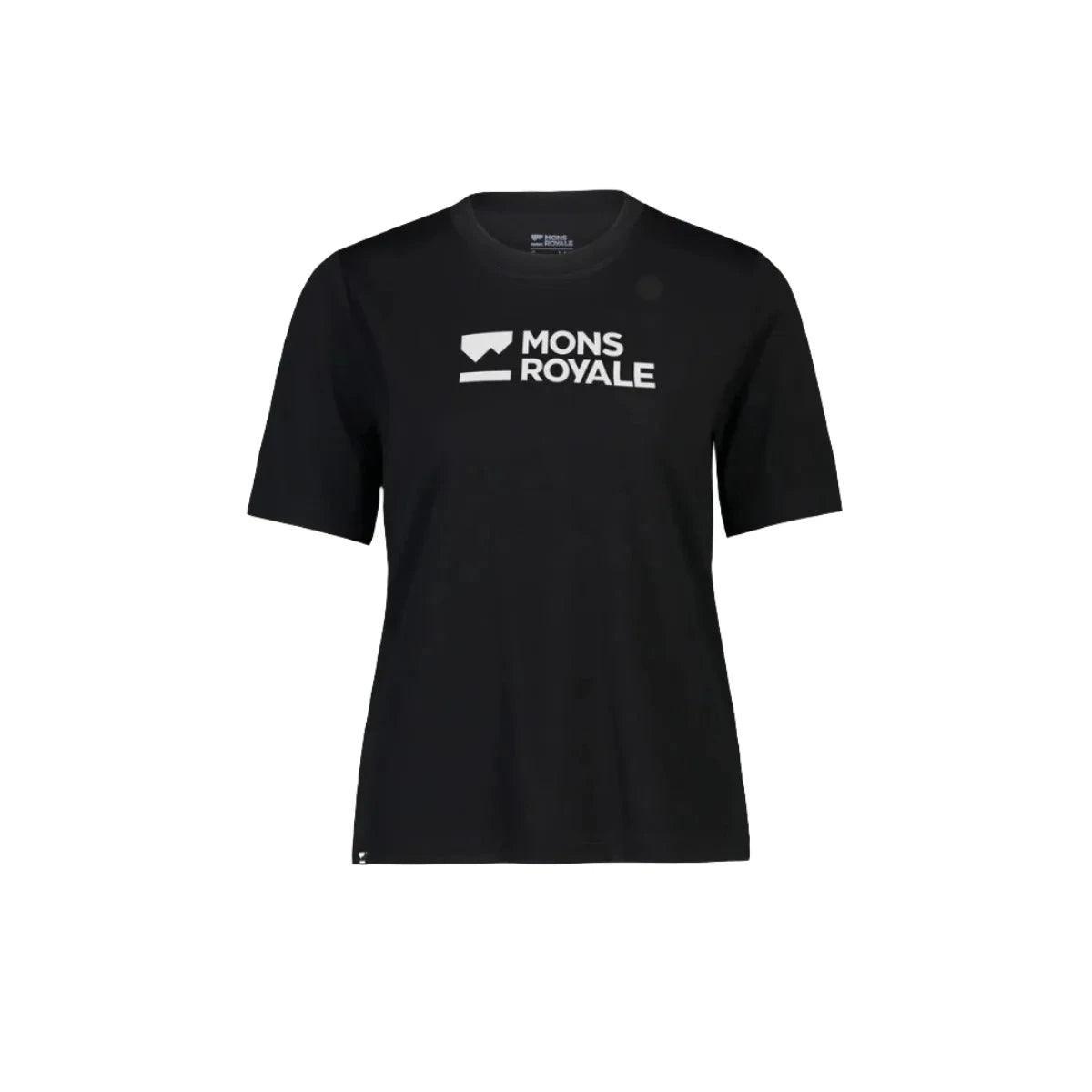 Mons Icon Merino Air-Con Relaxed Tee Cycling Apparel - Womens - Jersey Mons Royale Large Black