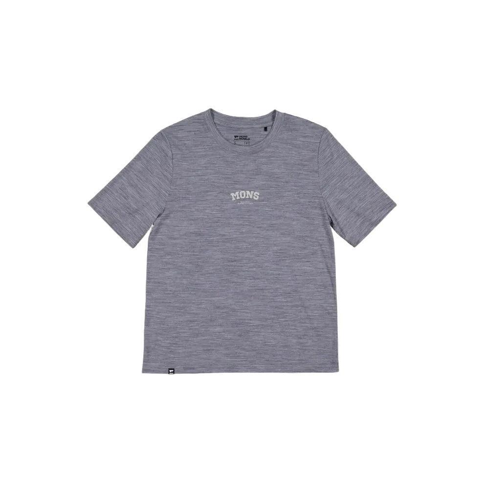 Mons Icon Merino Air-Con Relaxed Tee Cycling Apparel - Womens - Jersey Mons Royale Large Grey Heather