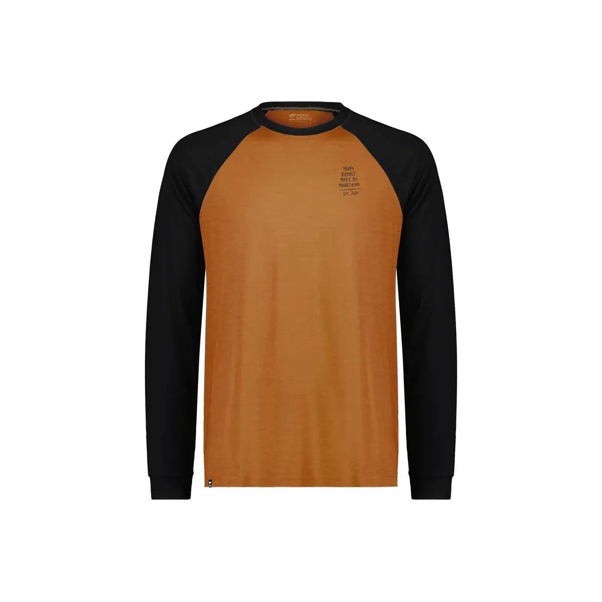 Mons Icon Merino Air-Con Raglan Cycling Apparel - Womens - Jersey Mons Royale Large Shale / Honey