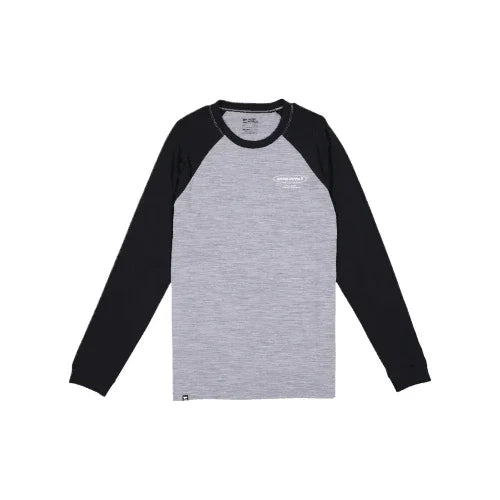Mons Icon Merino Air-Con Raglan Cycling Apparel - Womens - Jersey Mons Royale Large Grey Heather / Black