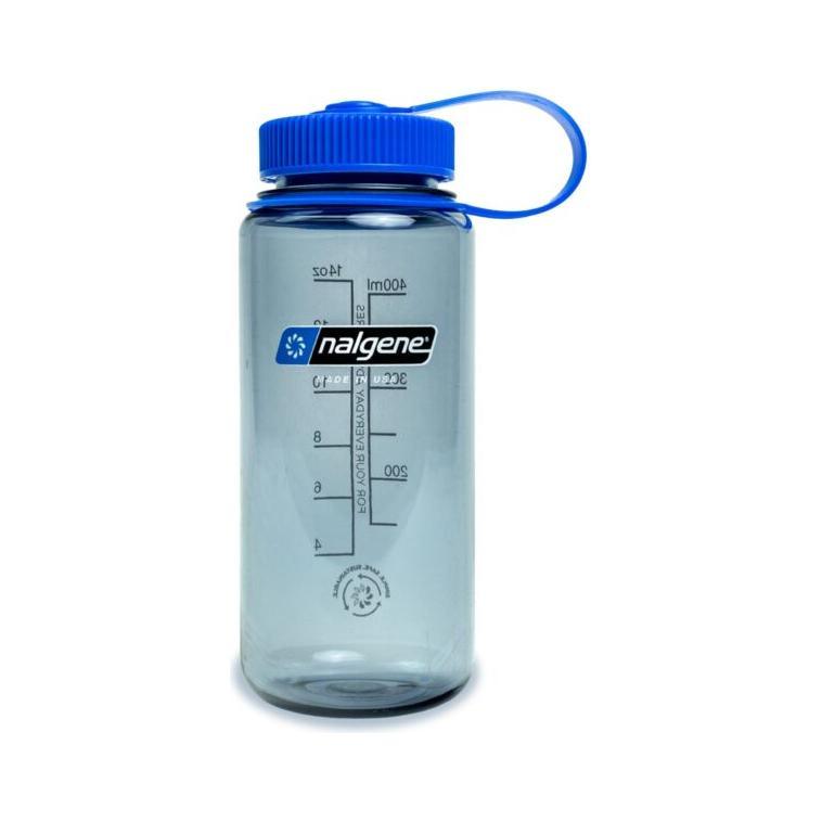 Nalgene 16oz Wide Mouth Water Bottles and Bladders Nalgene Grey w/ blue lid