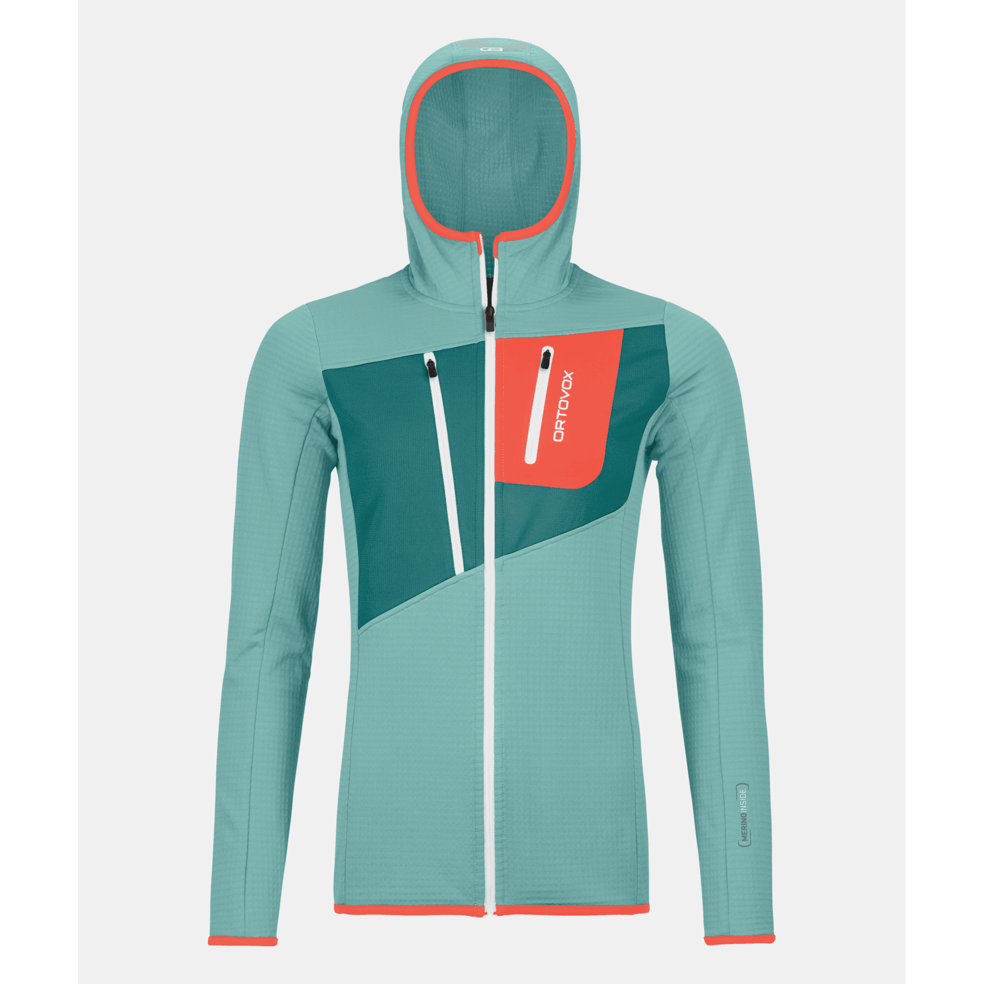 Ortovox Fleece Grid Hoody W (2024) Winter Apparel - Winter Apparel Womens Base Layer Top Ortovox XSmall Ice Waterfall