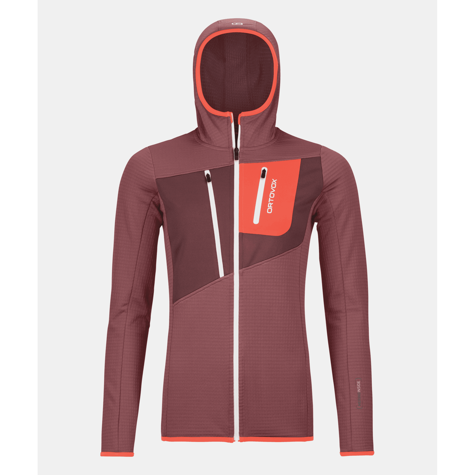 Ortovox Fleece Grid Hoody W (2024) Winter Apparel - Winter Apparel Womens Base Layer Top Ortovox XSmall Mountain Rose