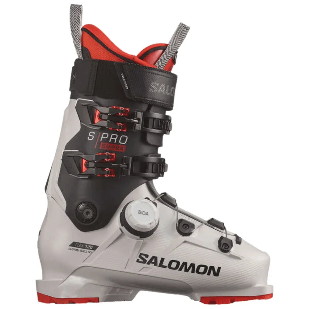 Salomon S/PRO Supra BOA 120 Alpine Boot Ski Boots - Alpine Boots - Men and Unisex Salomon Gray Aurora / Black / Red 24.5