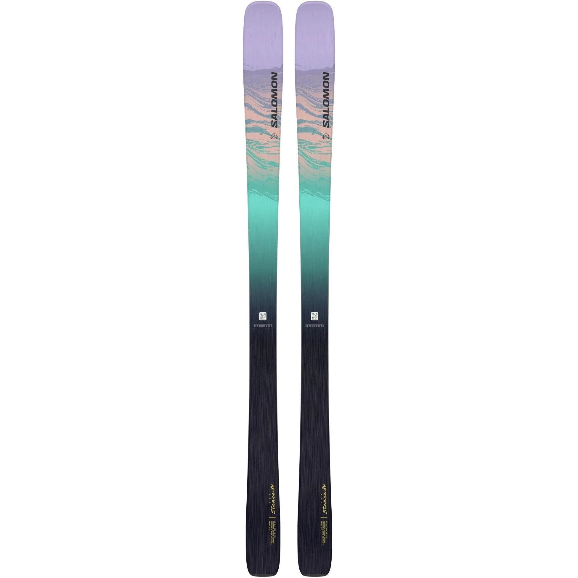 Salomon W Stance 84 Alpine Ski Skis - Alpine Skis - Womens Salomon 151 Black / Aruba Blue / Patrician Purple