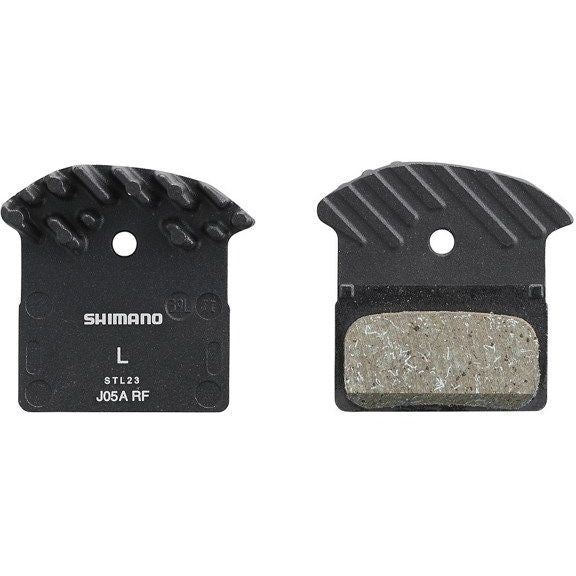 Shimano J05A-RF Disc Brake Pad and Spring - Resin Compound, Finned Aluminum Back Plate Cycling Parts - Brake - Disc Brake Pads Shimano