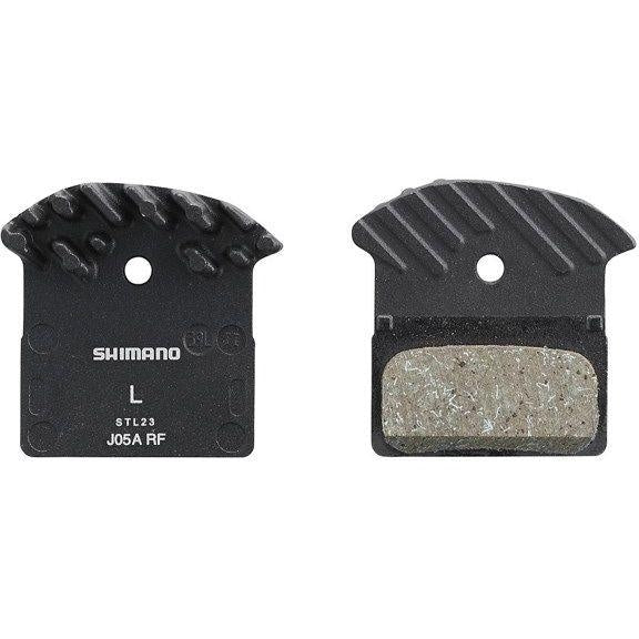 Shimano J05A-RF Disc Brake Pad and Spring - Resin Compound, Finned Aluminum Back Plate Cycling Parts - Brake - Disc Brake Pads Shimano