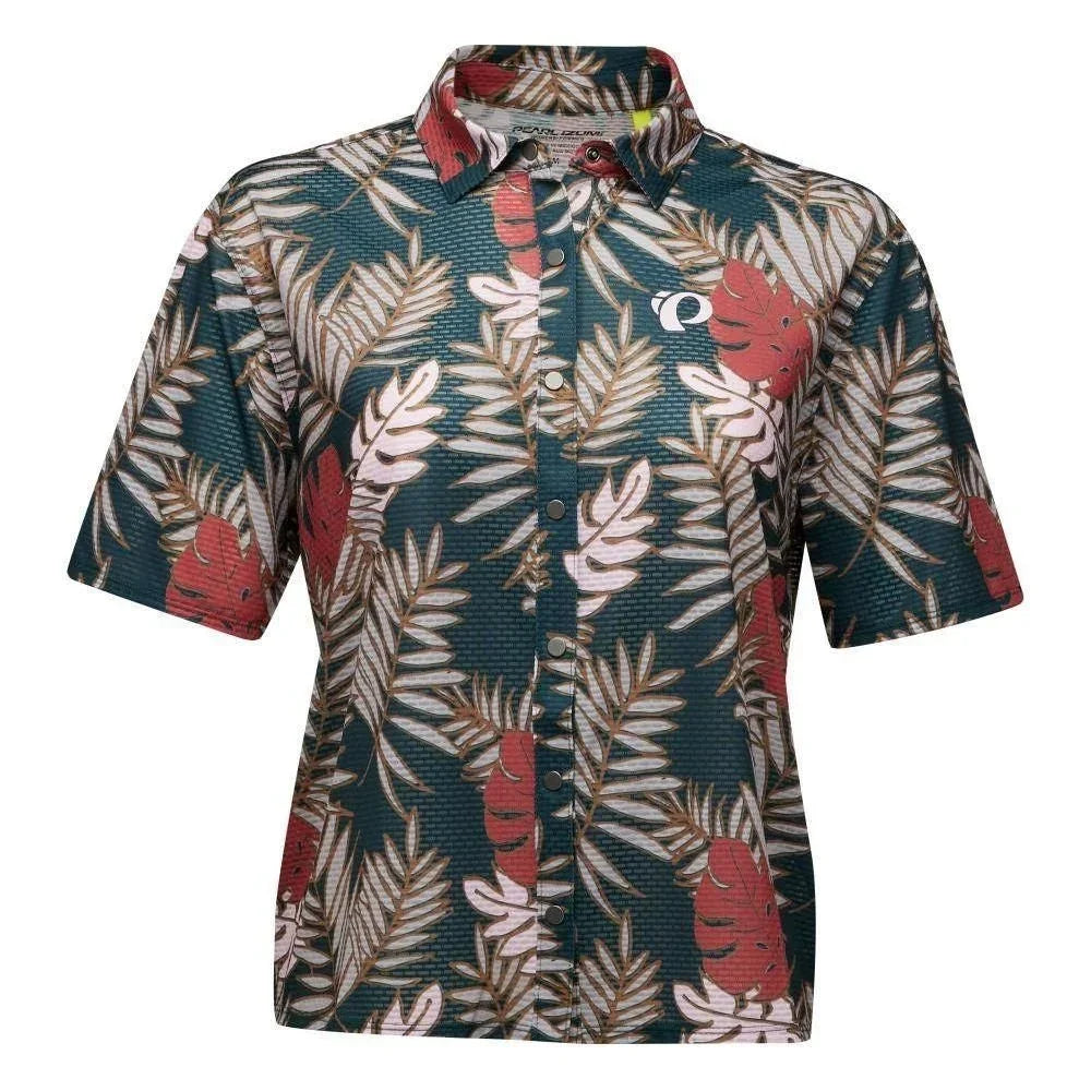 Pearl Izumi W Canyon Tech Snap Jersey Cycling Apparel - Womens - Jersey - Short Sleeve Pearl Izumi Small Rosewood Palm