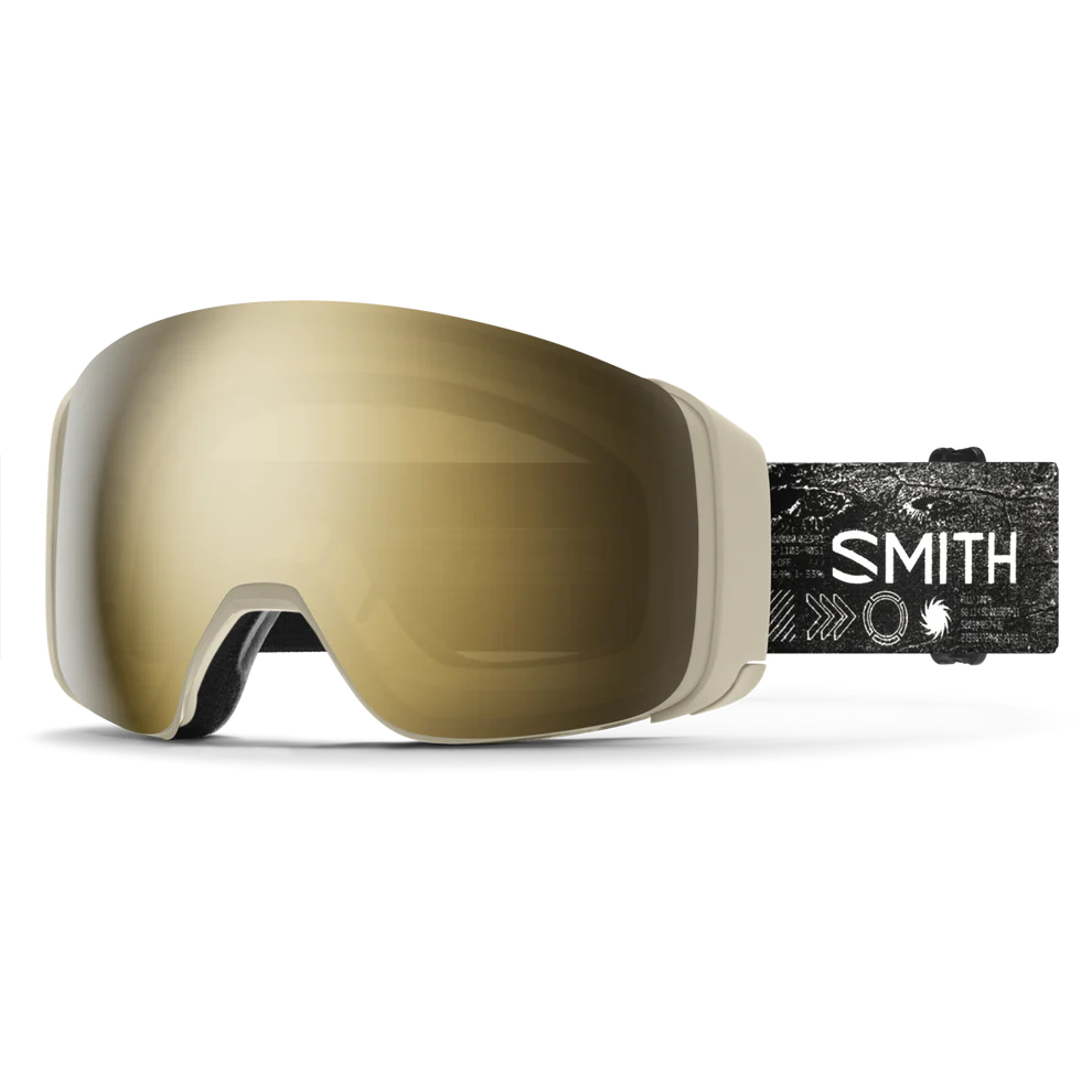 Smith 4D Mag Goggles Eyewear - Goggles Smith Optics Chalk Space Invader | ChromaPop Sun Black Gold Mirror