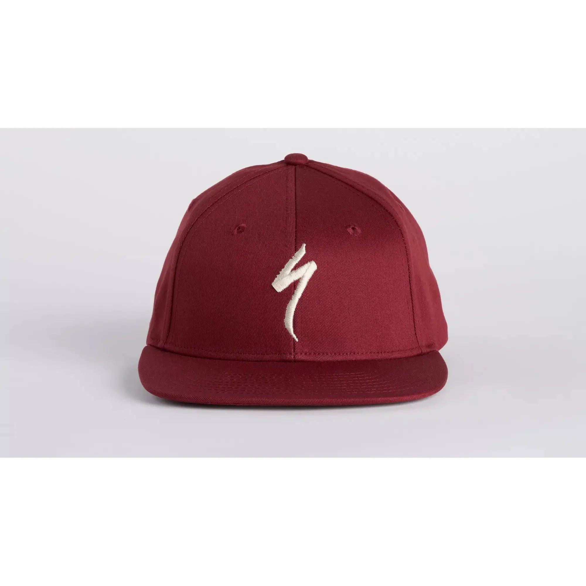 Specialized Flat Brim Hat Cycling Apparel - Summer Casual Specialized Garnet Red/Birch White