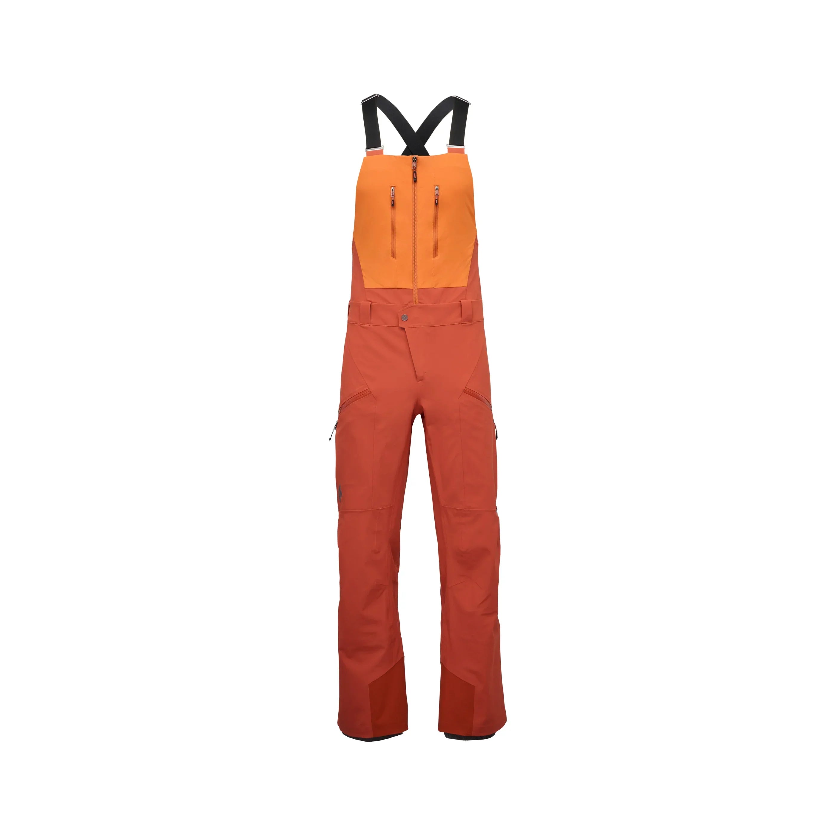 Black Diamond M Recon Stretch Bibs Winter Apparel - Winter Apparel Mens Hardshell Bottom Black Diamond Extra Large Saffron-Burnt Sienna