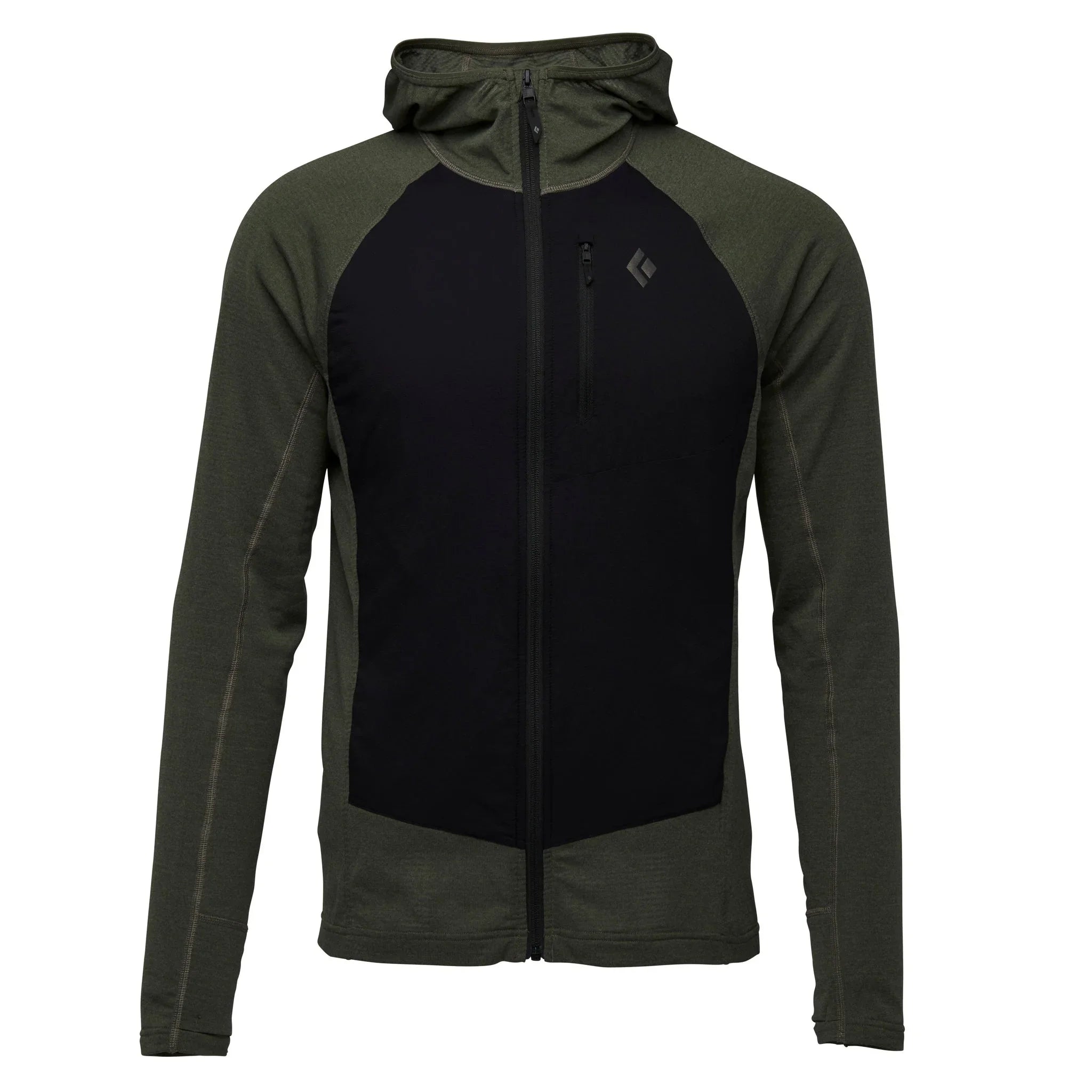 Black Diamond M Coefficient LT Hybrid Hoody Winter Apparel - Winter Apparel Mens Mid Layer Top Black Diamond Extra Large Tundra-Black