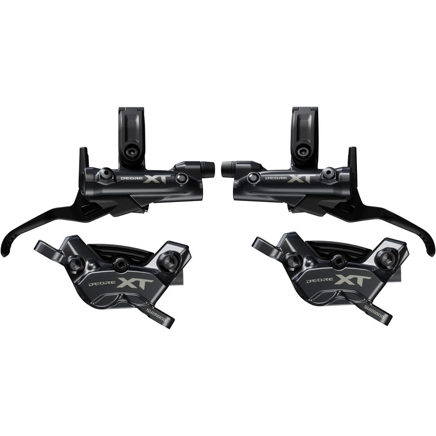 Shimano Deore XT M8200/8220 Disc Brake Upgrade Kit - Right and Left BL-M8200 Levers, Post Mount, Front and Rear BR-M8220 4-Piston Calipers Cycling Parts - Brake - Brake Lever Shimano
