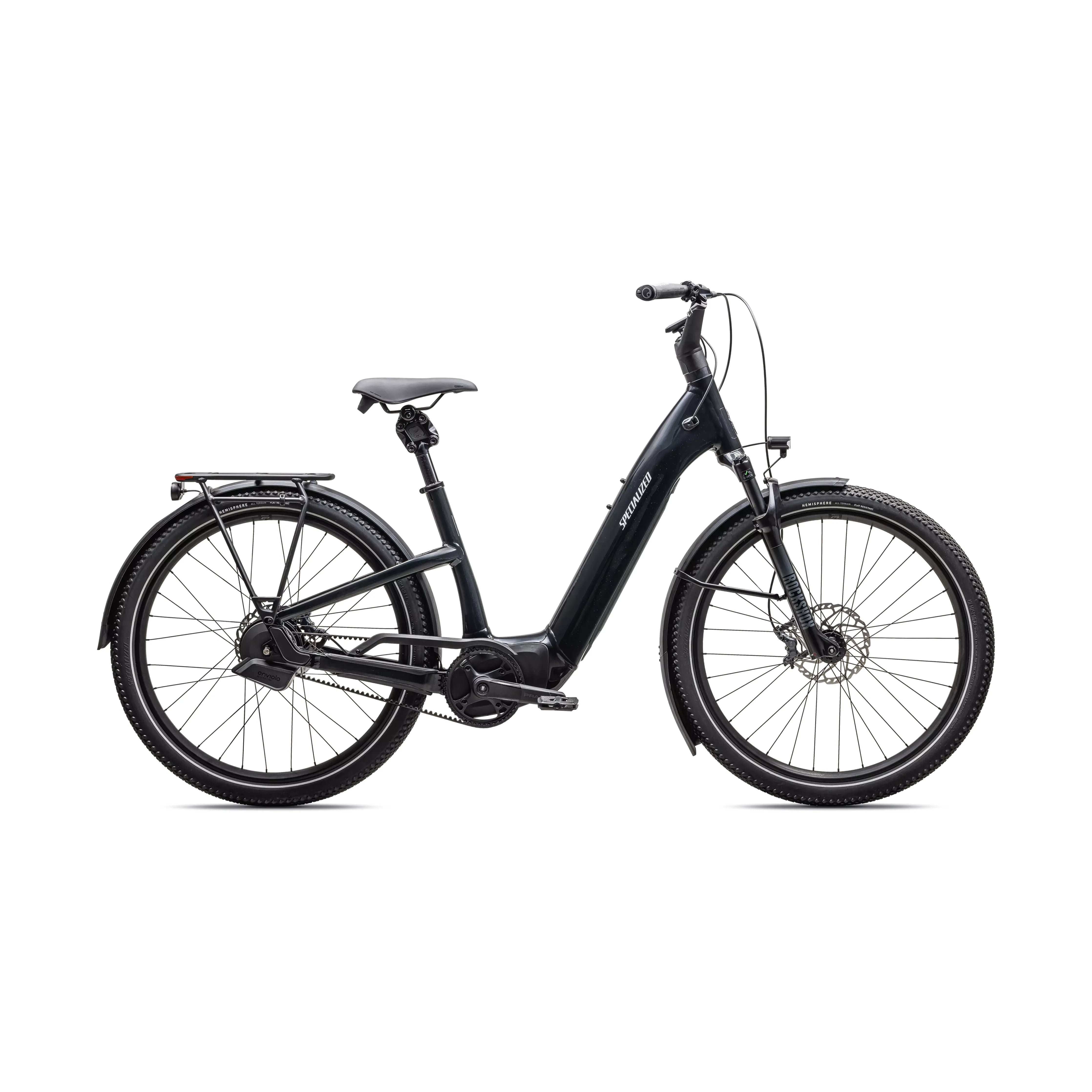 Specialized Turbo Como 5.0 IGH Bicycle - E-Bikes - Hybrid - Step-Through Specialized Small Gloss Cast Black / Satin Silver Reflective