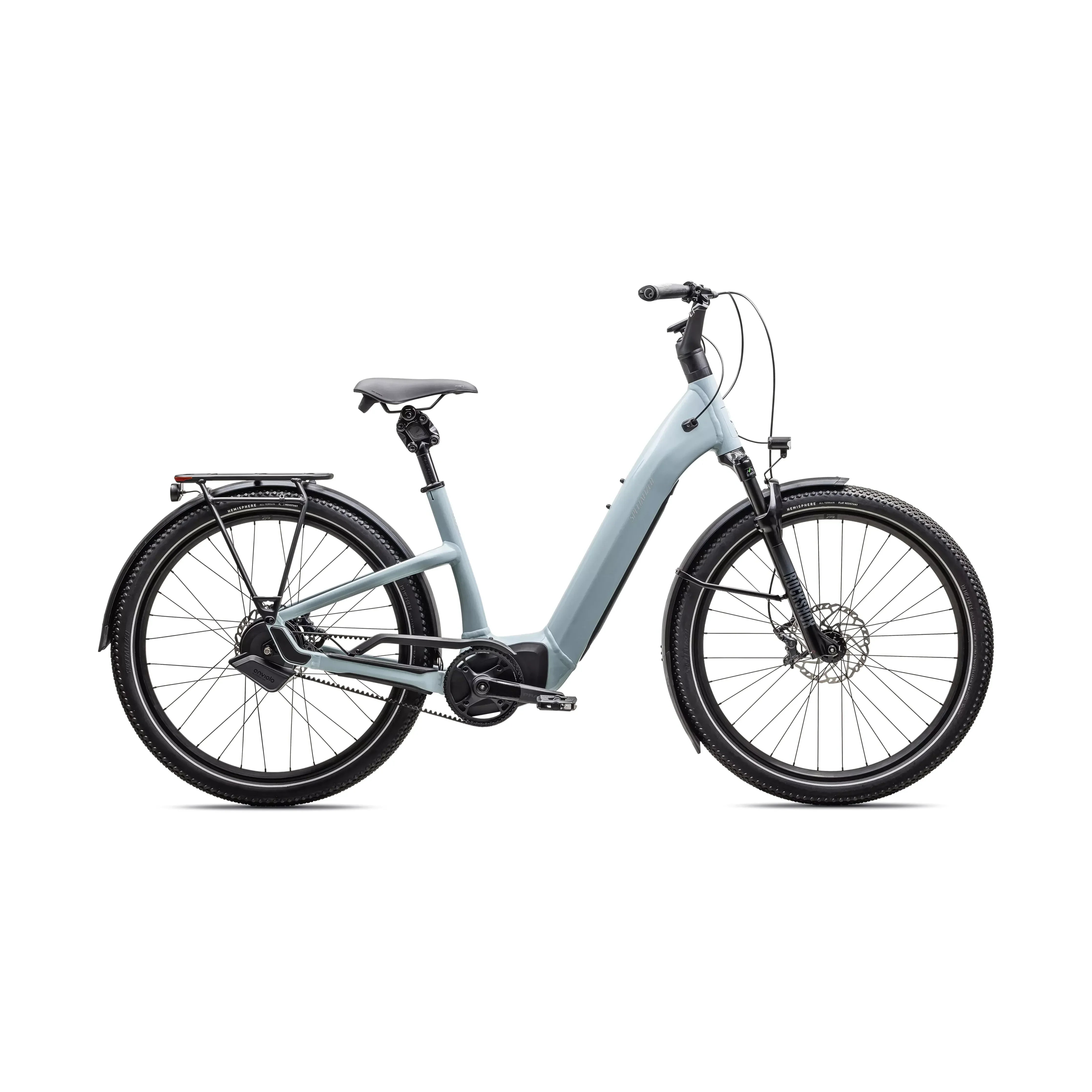 Specialized Turbo Como 5.0 IGH Bicycle - E-Bikes - Hybrid - Step-Through Specialized Small Gloss Seafoam / Silver Dust Reflective