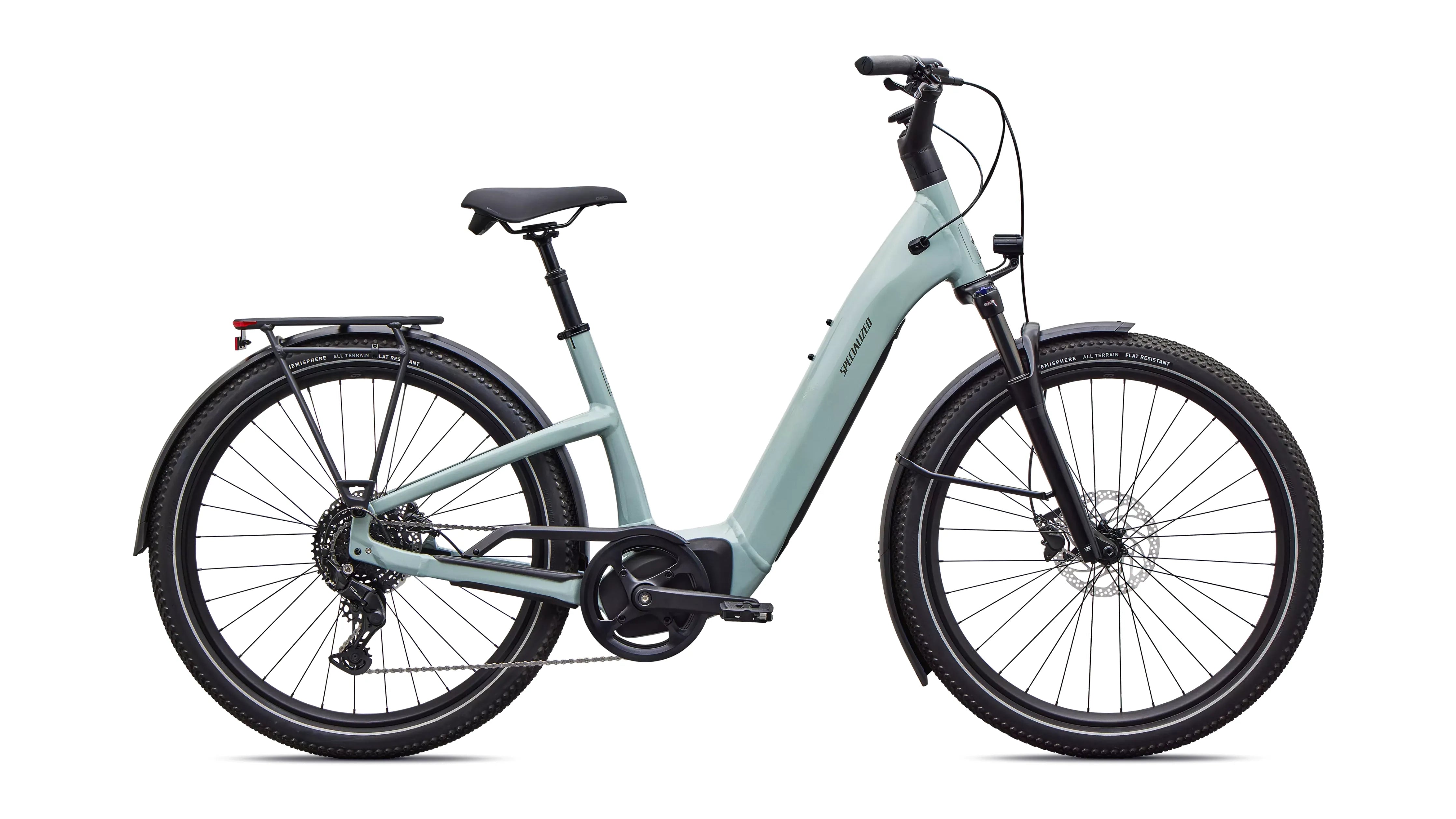 Specialized Turbo Como 4.0 Bicycle - E-Bikes - Hybrid - Step-Through Specialized Large Agave Grey/Oak Green Metallic