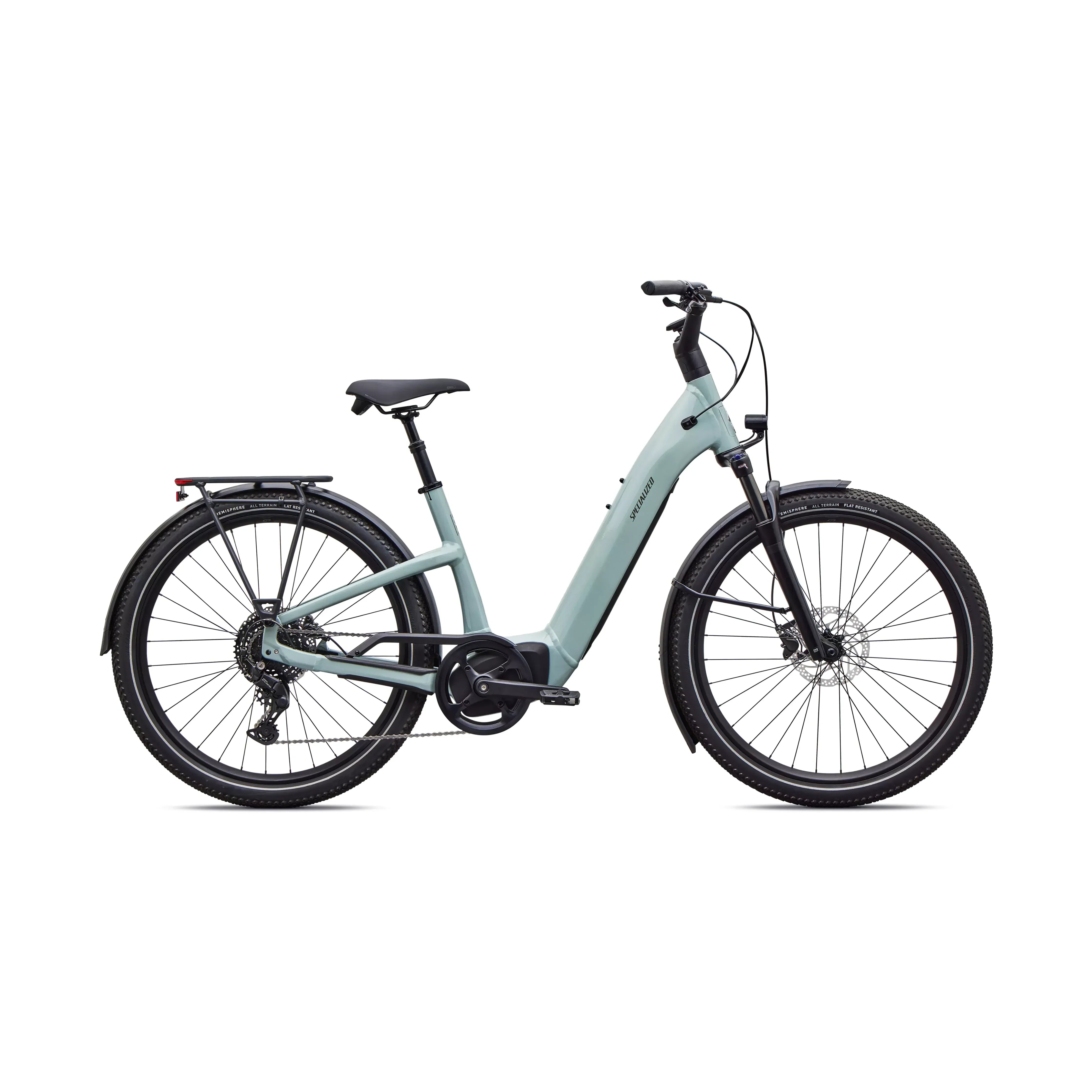 Specialized Turbo Como 4.0 Bicycle - E-Bikes - Hybrid - Step-Through Specialized Large Agave Grey/Oak Green Metallic