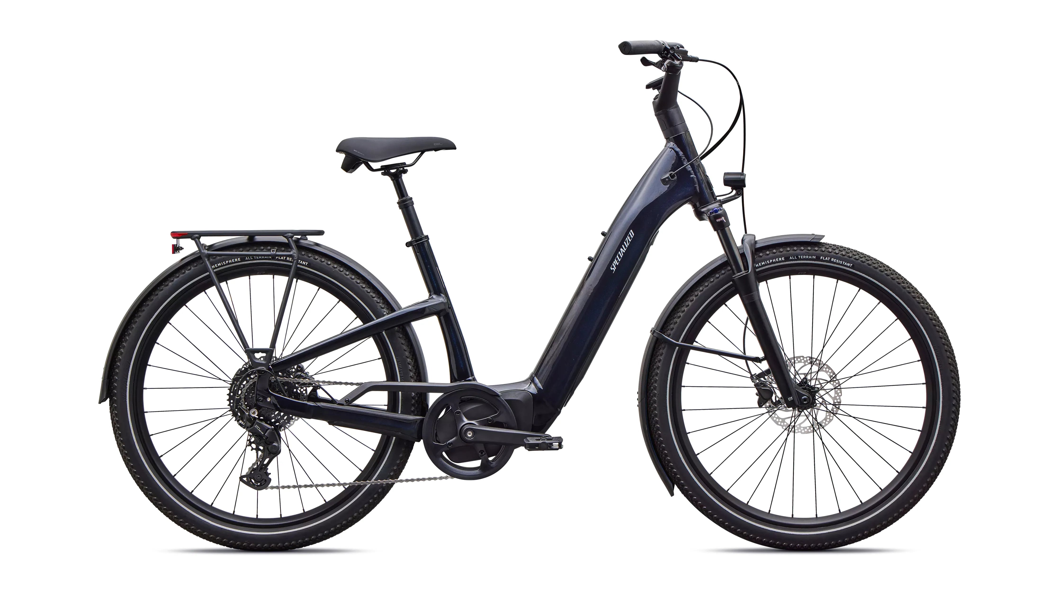 Specialized Turbo Como 4.0 Bicycle - E-Bikes - Hybrid - Step-Through Specialized Large Metallic Dark Navy/Silver Dust