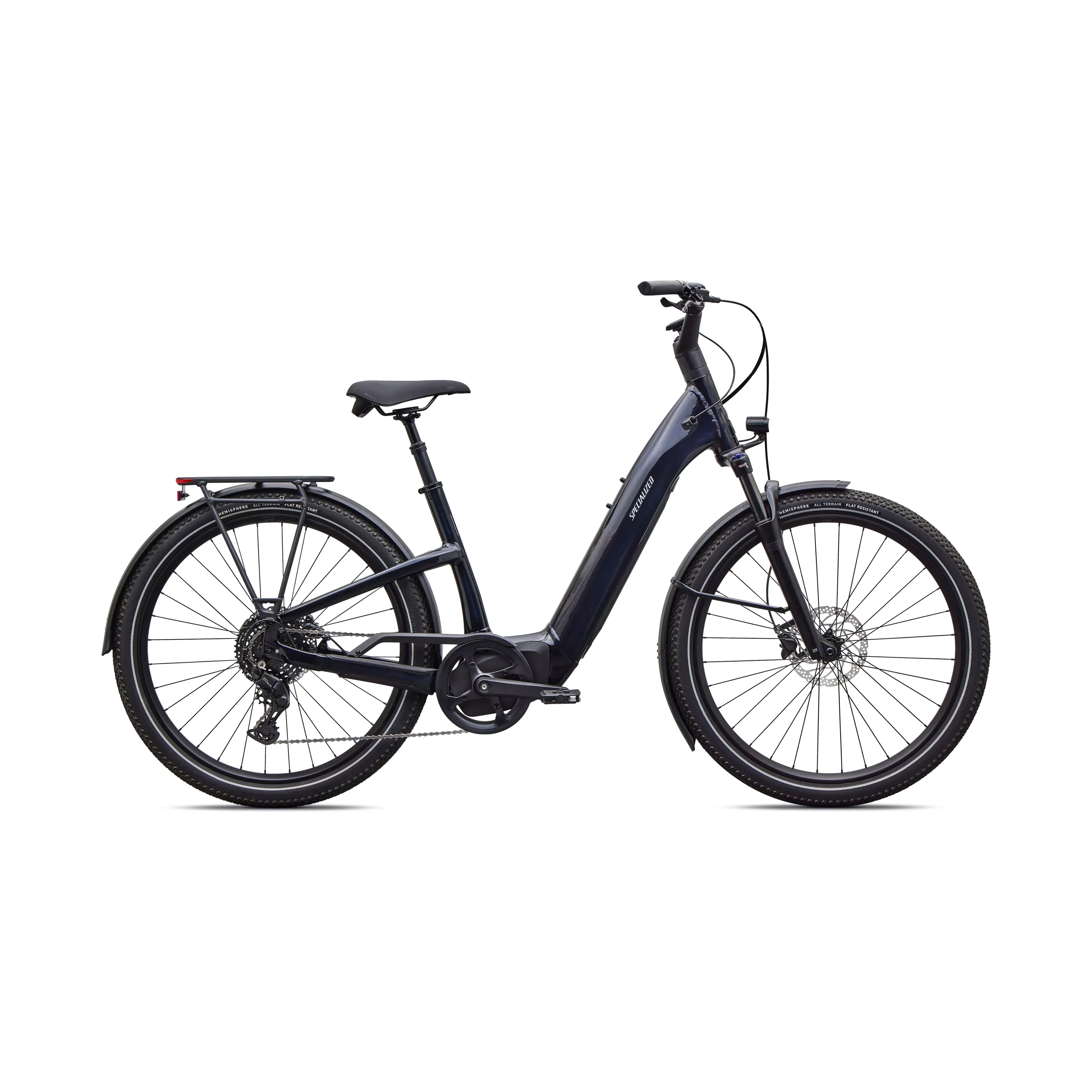 Specialized Turbo Como 4.0 Bicycle - E-Bikes - Hybrid - Step-Through Specialized Large Metallic Dark Navy/Silver Dust