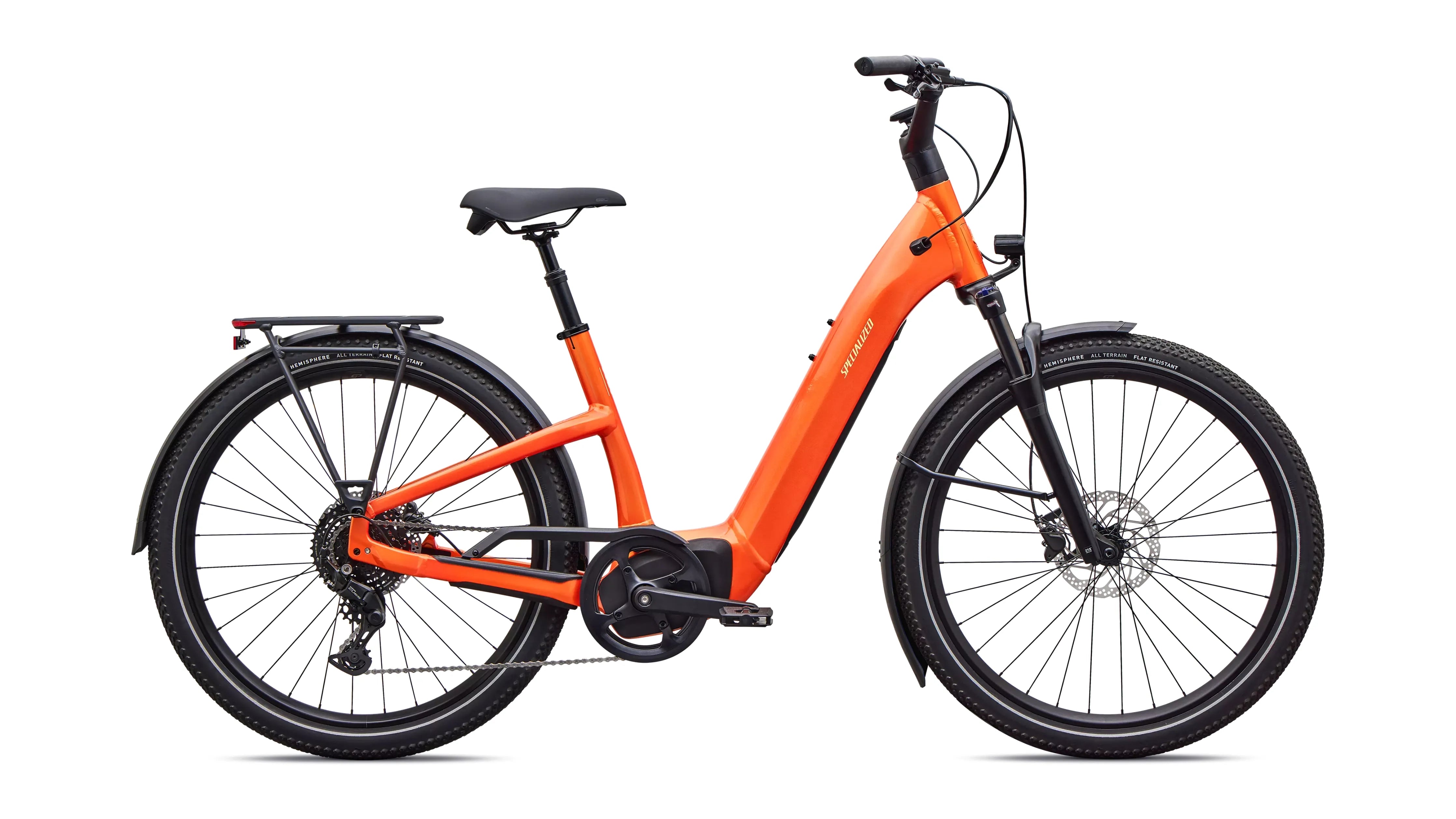 Specialized Turbo Como 4.0 Bicycle - E-Bikes - Hybrid - Step-Through Specialized Large Tangerine Orange/Sunset Yellow