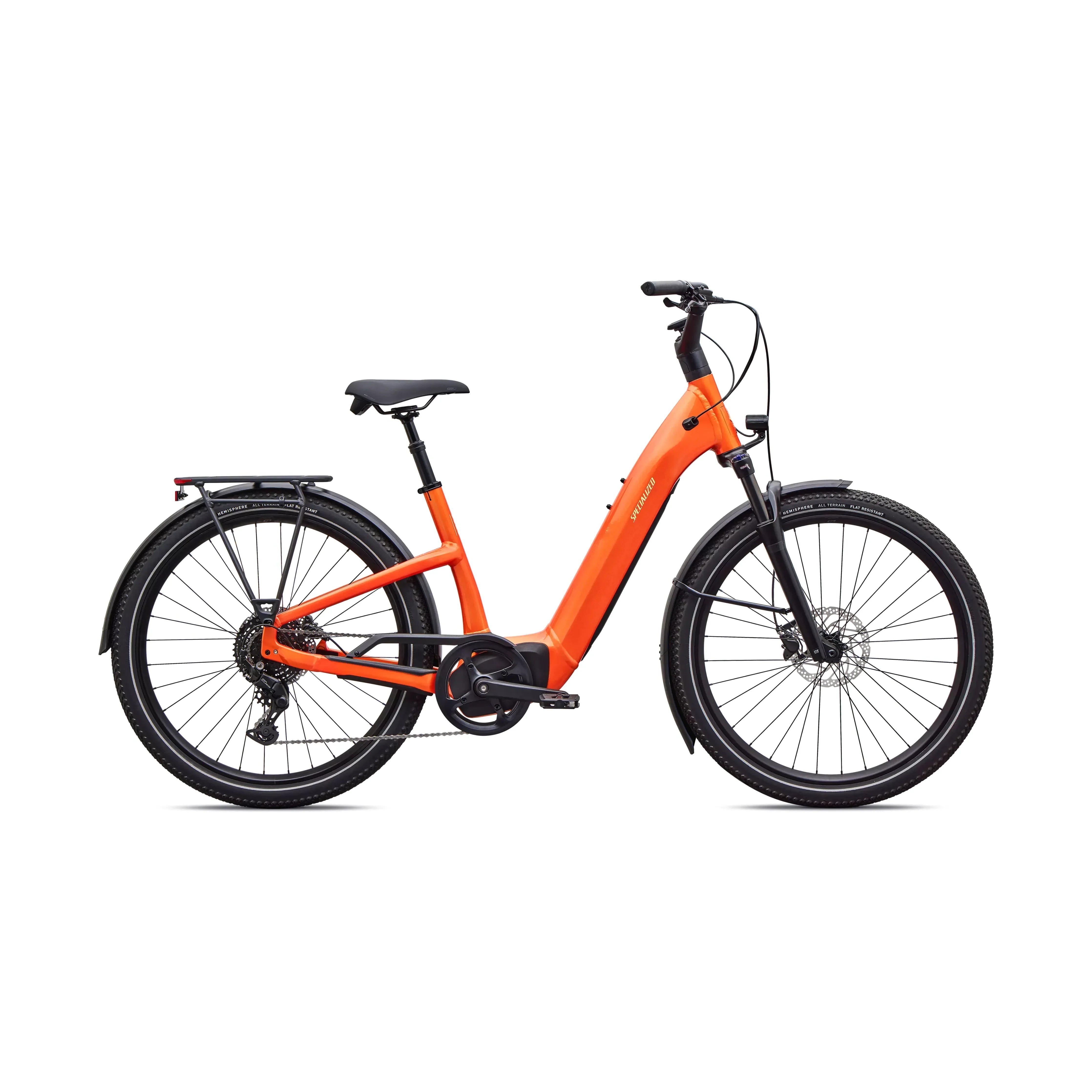 Specialized Turbo Como 4.0 Bicycle - E-Bikes - Hybrid - Step-Through Specialized Large Tangerine Orange/Sunset Yellow