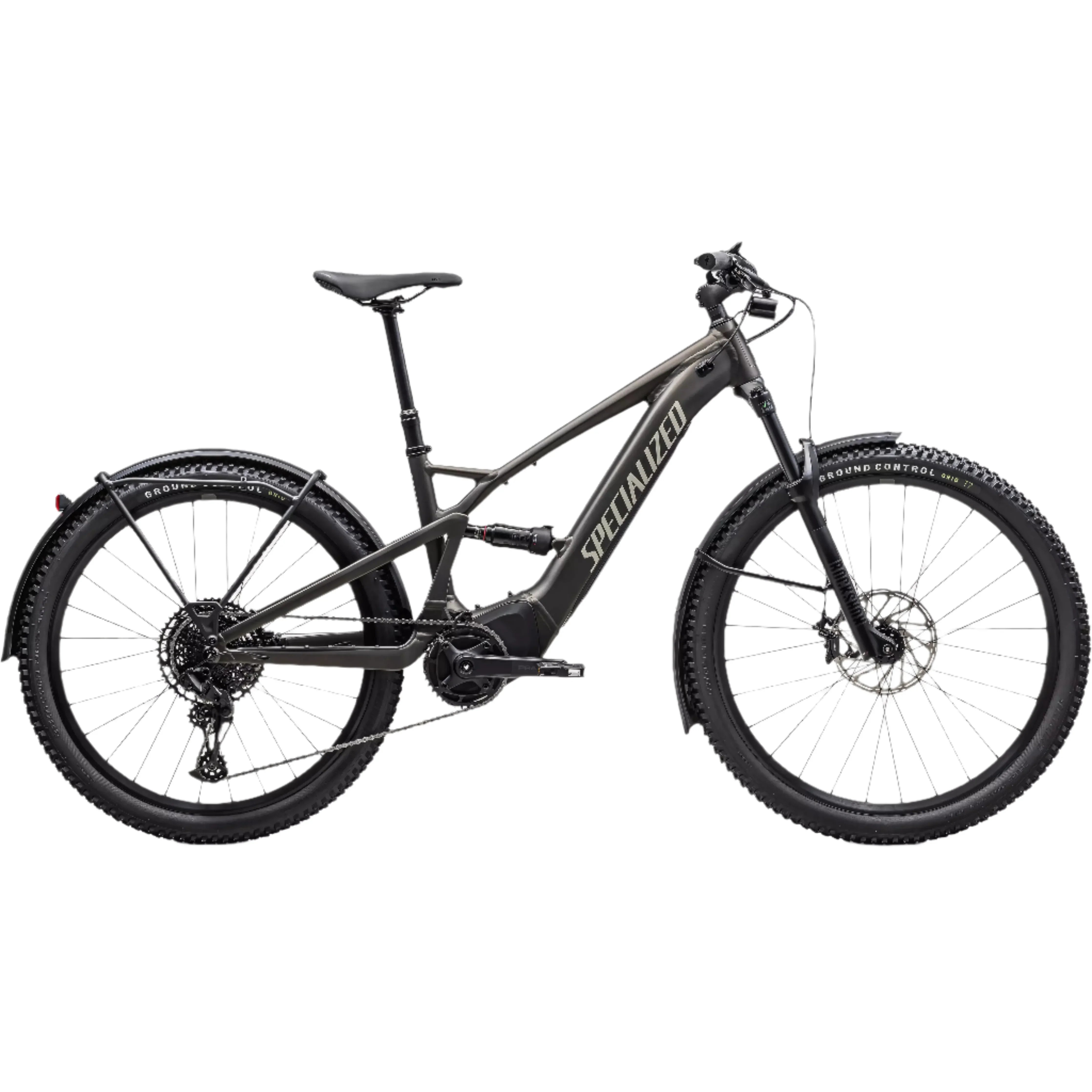 Specialized Turbo Tero X 4.0 Bicycle - E-Bikes - Mountain - Full Suspension Specialized Medium Gunmetal / White Mountains