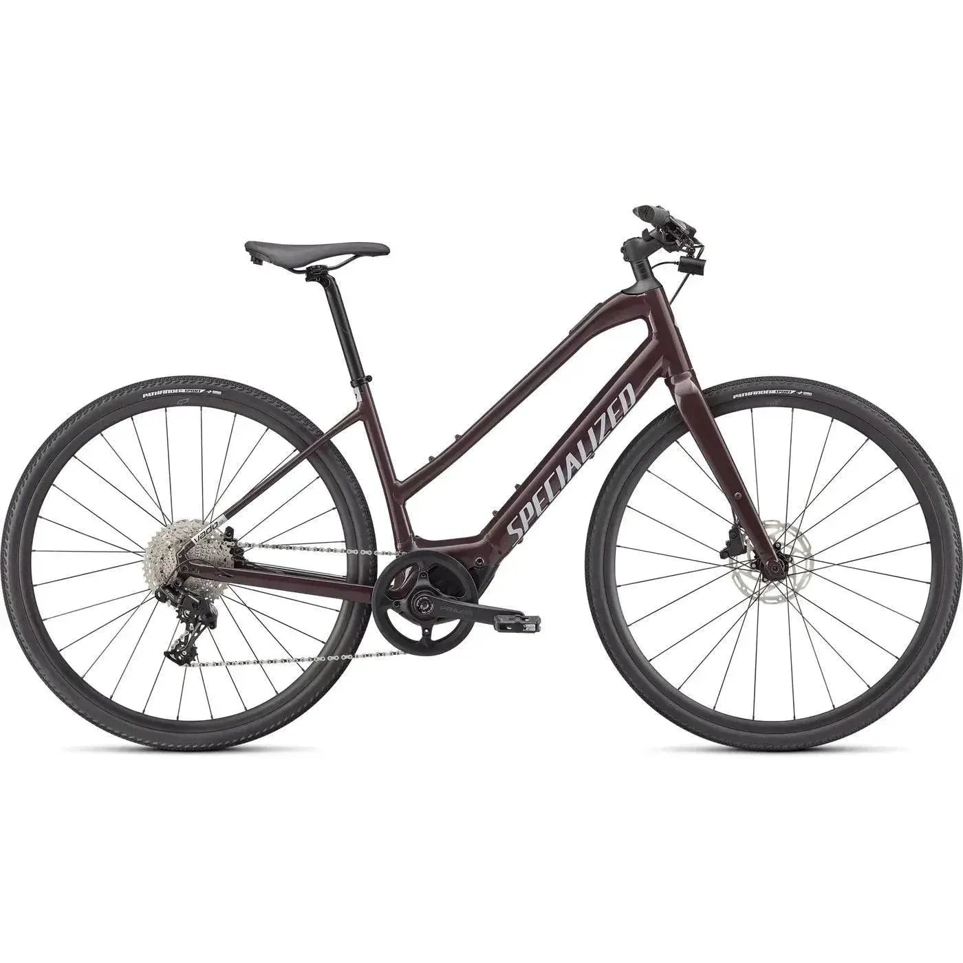 Specialized Vado SL 4.0 Step Through UL Bicycle - E-Bikes - Hybrid - Step-Through Specialized Small Cast Umber/Silver Reflective