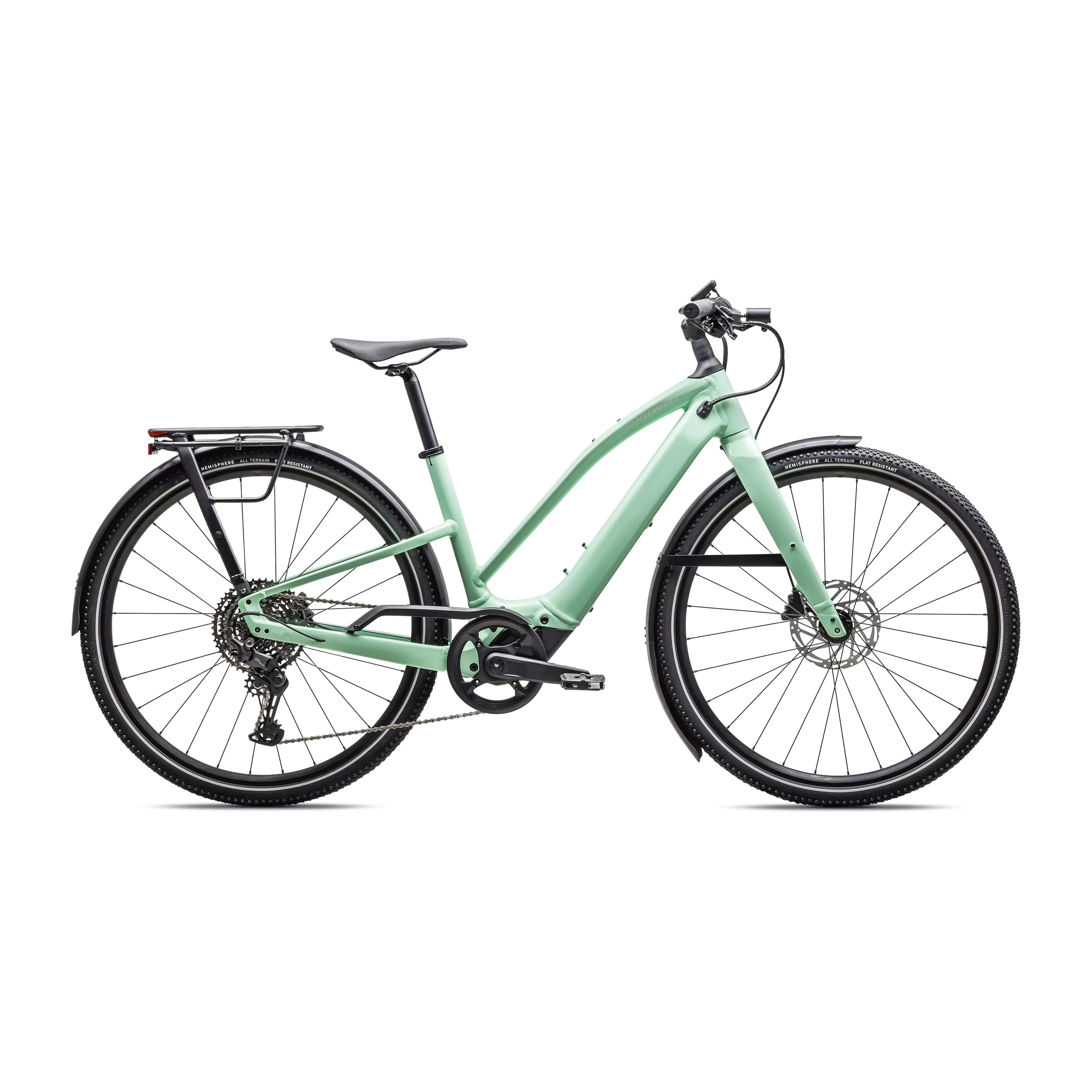 Specialized Turbo Vado SL 2 4.0 Step-Through Bicycle - E-Bikes - Hybrid - Step-Through Specialized Small Gloss Oasis / Dune White Frost