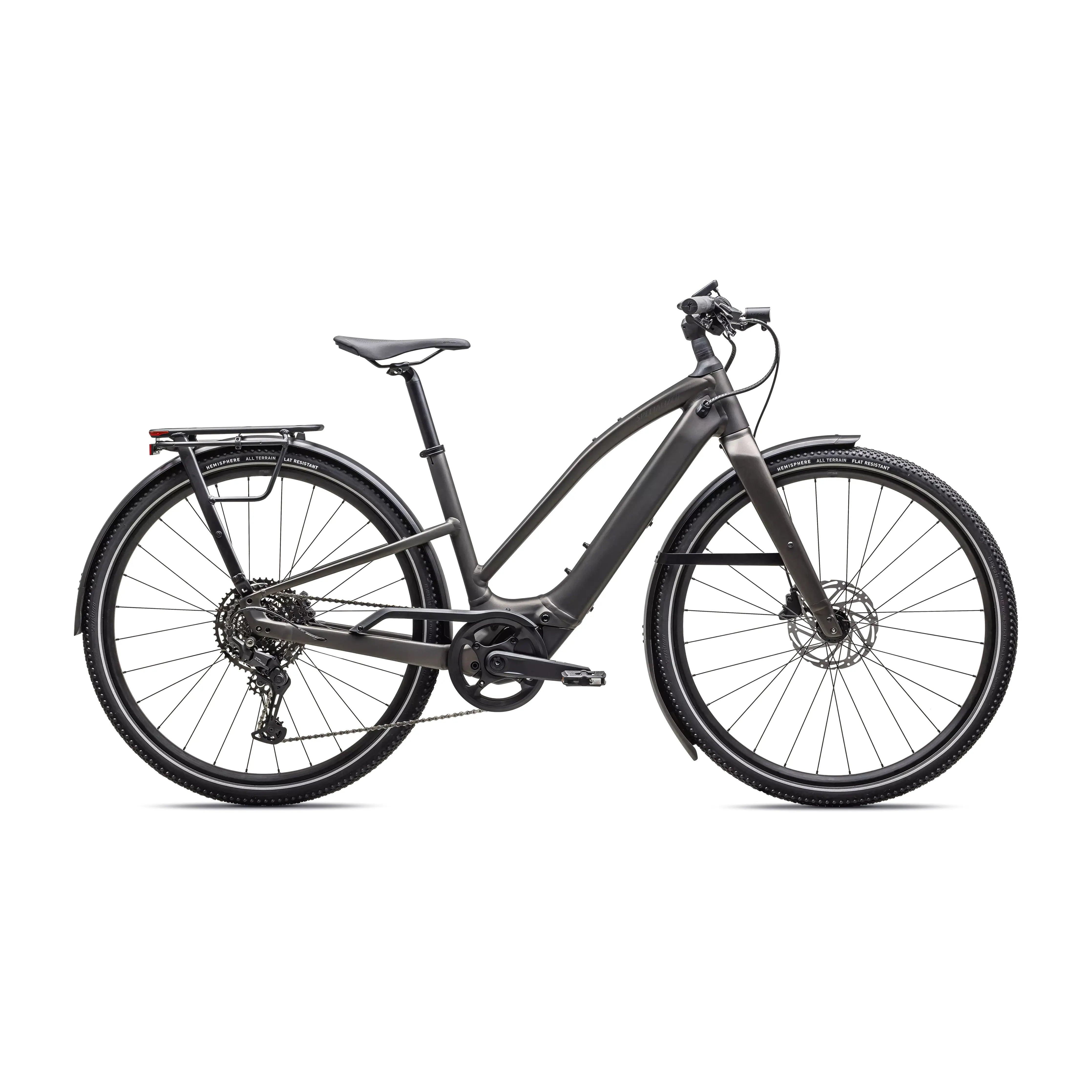 Specialized Turbo Vado SL 2 4.0 Step-Through Bicycle - E-Bikes - Hybrid - Step-Through Specialized Small Satin Gunmetal / Smoke Frost