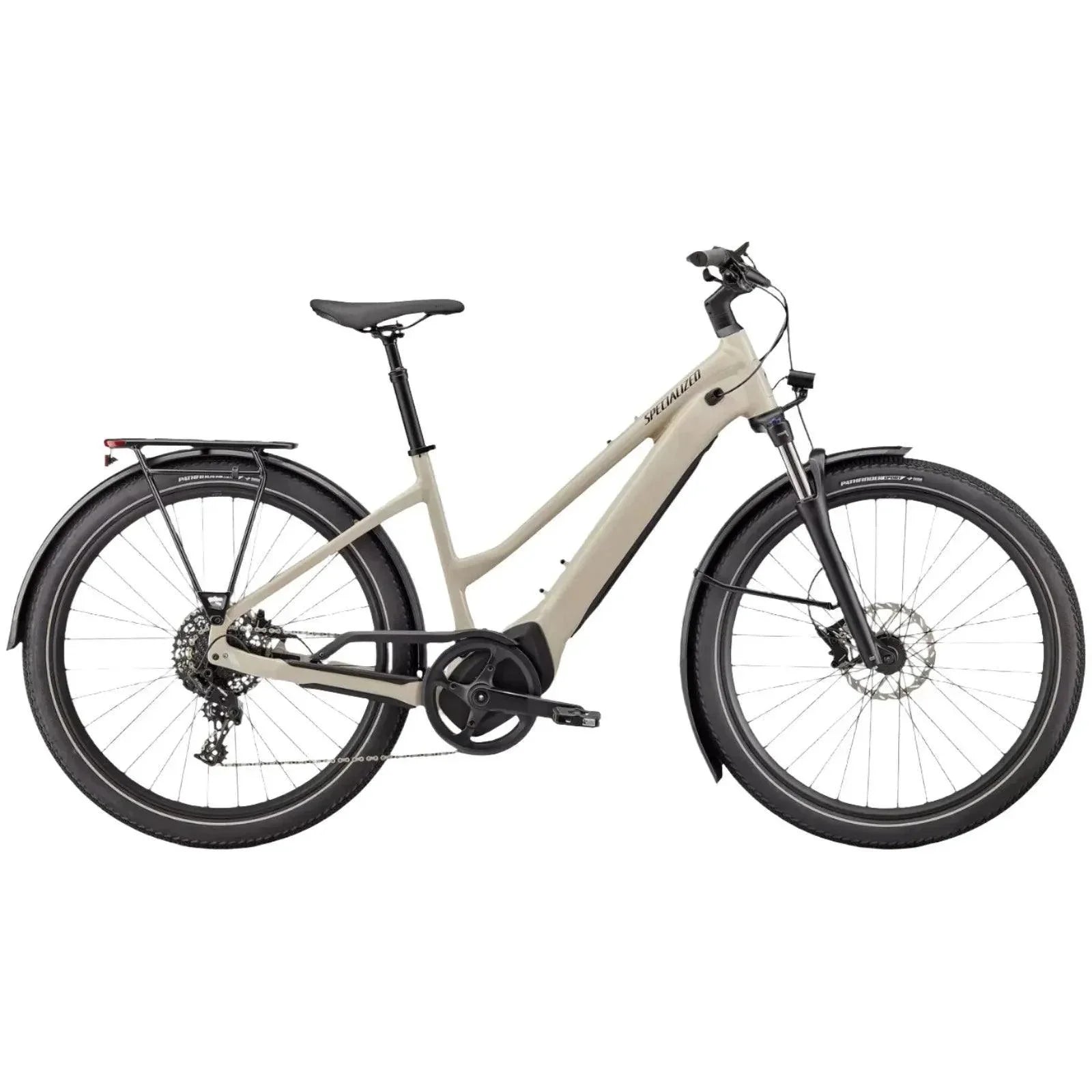 Specialized Turbo Vado 4.0 Step-through Bicycle - E-Bikes - Hybrid - Step-Through Specialized White Mountains / Black Reflecitve Small