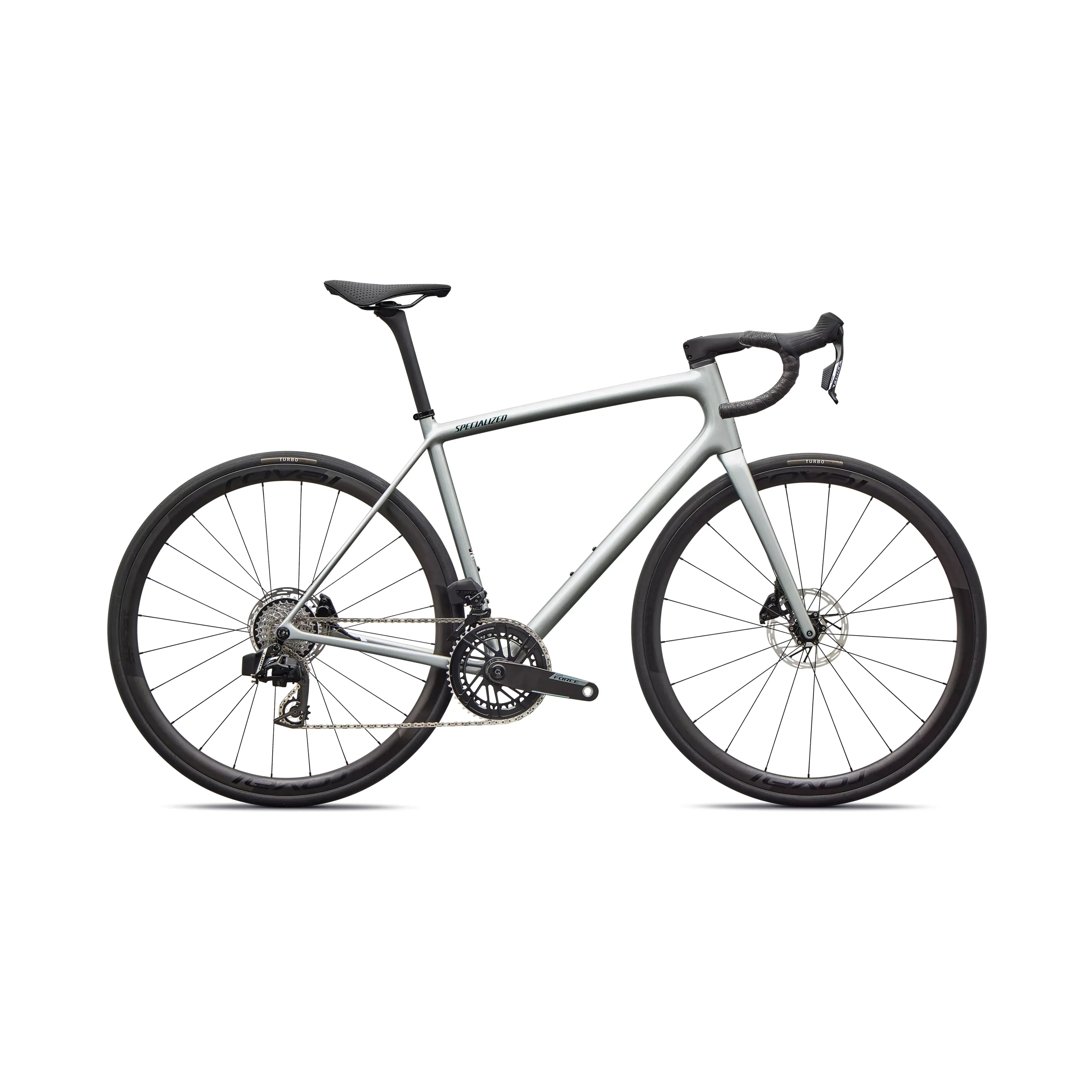 Specialized Aethos 2 Pro Force AXS Bicycle - Road Bikes Specialized 49 Gloss Morning Mist + Lapis Radial Fade + Fog Tint Edge Fade / Smoke