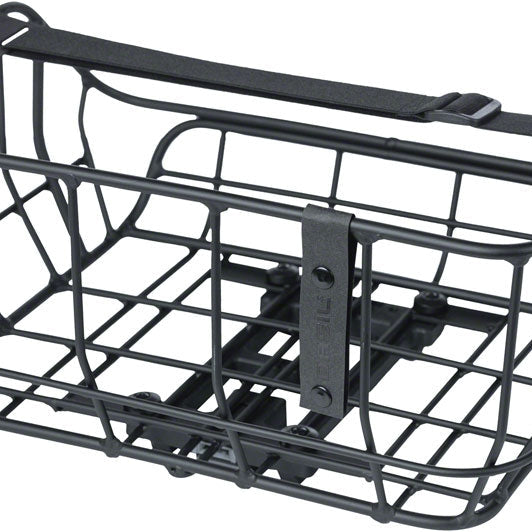 Basil Portland MIK Rear Basket - 25L, Matte Black - three-quarter