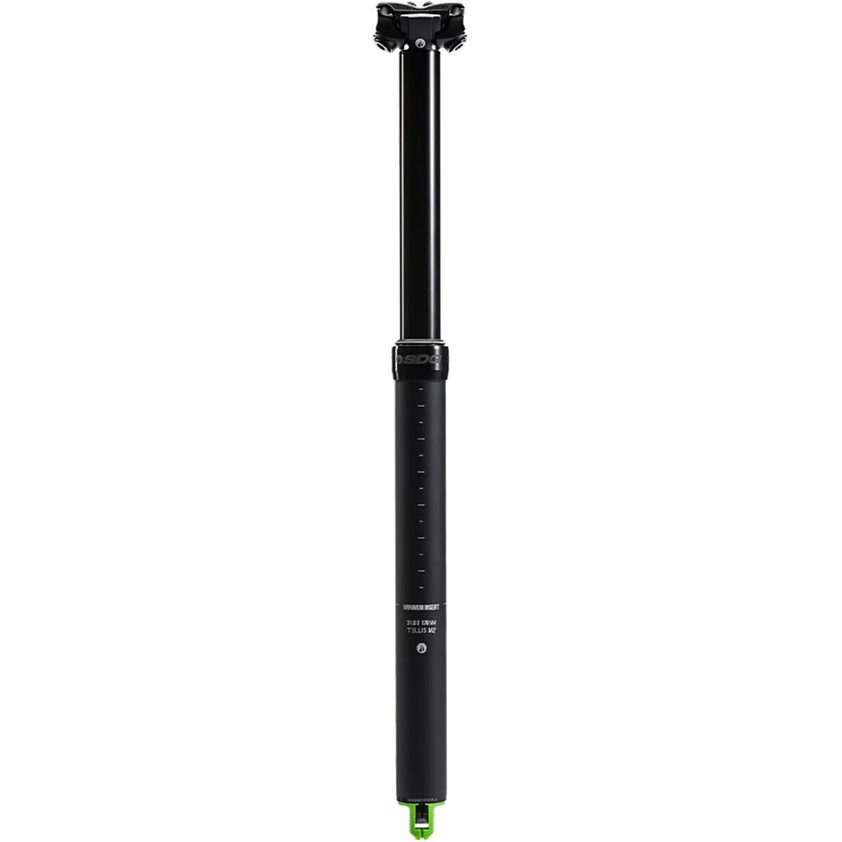 SDG Tellis V2 Dropper Seatpost (100mm) 31.6mm, Black - three-quarter