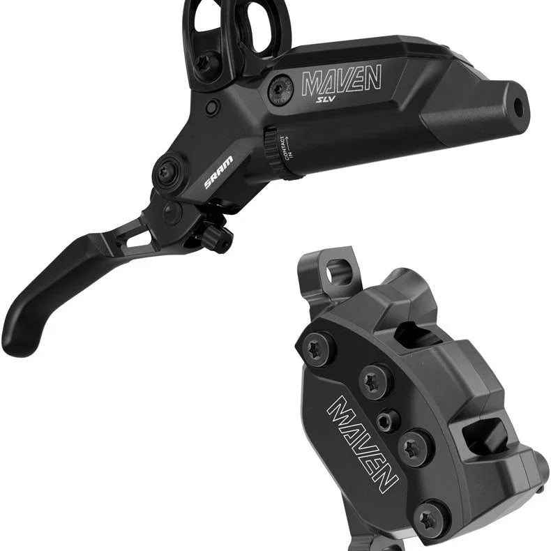 SRAM Maven Silver Disc Brake and Lever - Rear, Post Mount, 950mm Hose, 4-Piston, Aluminum Lever, SS Hardware, Black, B1 Cycling Parts - Brake - Disc Brake SRAM Default Title
