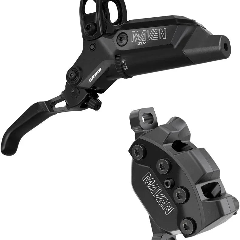 SRAM Maven Silver Disc Brake and Lever - Rear, Post Mount, 950mm Hose, 4-Piston, Aluminum Lever, SS Hardware, Black, B1 Cycling Parts - Brake - Disc Brake SRAM Default Title