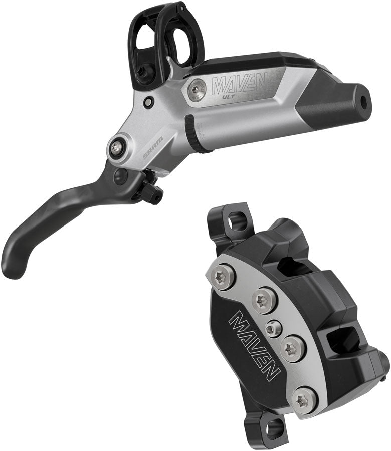 SRAM Maven Ultimate Disc Brake and Lever - Rear, Post Mount, 2000mm Hose, 4-Piston, Carbon Lever Blade, Ti Hardware,
