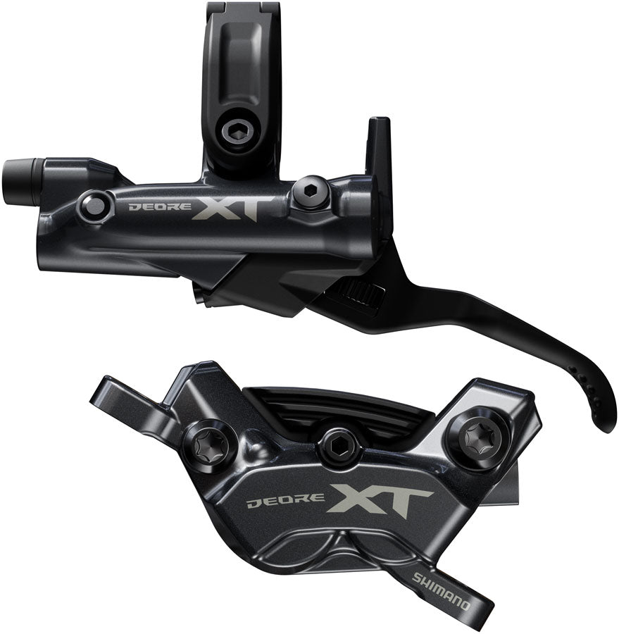 Shimano Deore XT BR-M8220 Disc Brake and BL-M8200 Lever - Left/Front, Post Mount, 4-Piston Caliper, SM-BH90-SBM Hose, Fin