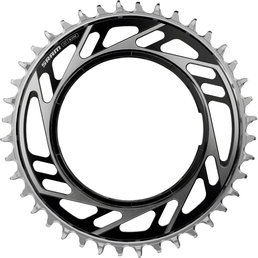 SRAM RED XPLR X-Sync Thread Mount Chainring - 44t, 12/13-Speed, Thread Mount (For RED XPLR AXS PM Spider), 6.5mm Offset, Black/Silver, E1 Cycling Parts - Chainring SRAM
