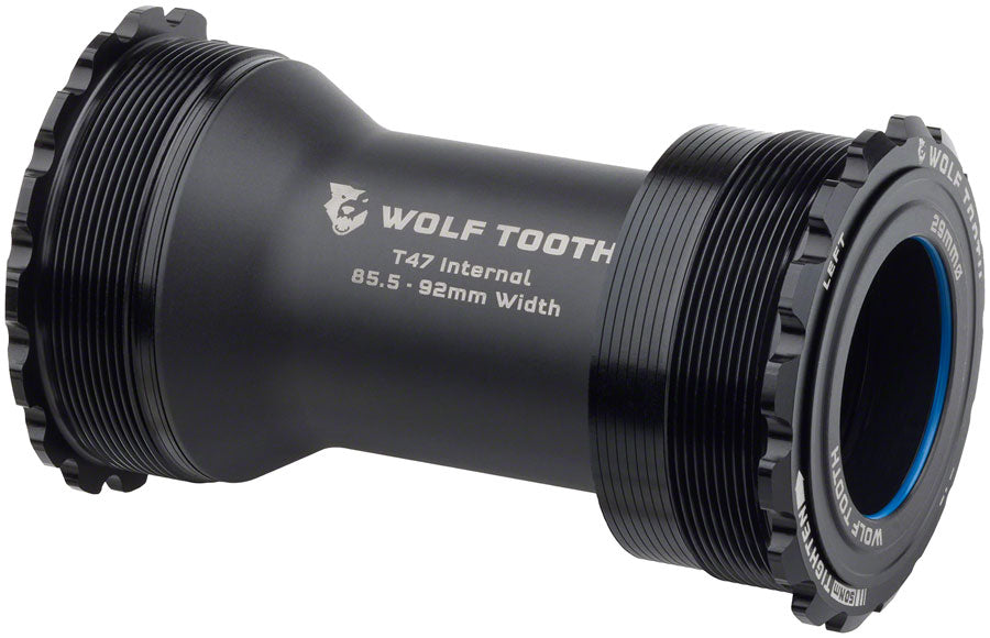 Wolf Tooth Bottom Bracket - T47 Inboard, 85.5/92mm, For 29mm Spindle, Black - three-quarter