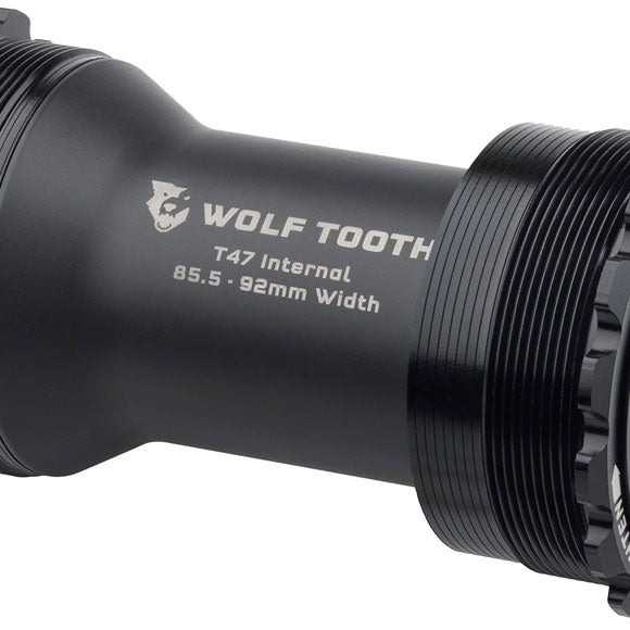 Wolf Tooth Bottom Bracket - T47 Inboard, 85.5/92mm, For 29mm Spindle, Black - three-quarter
