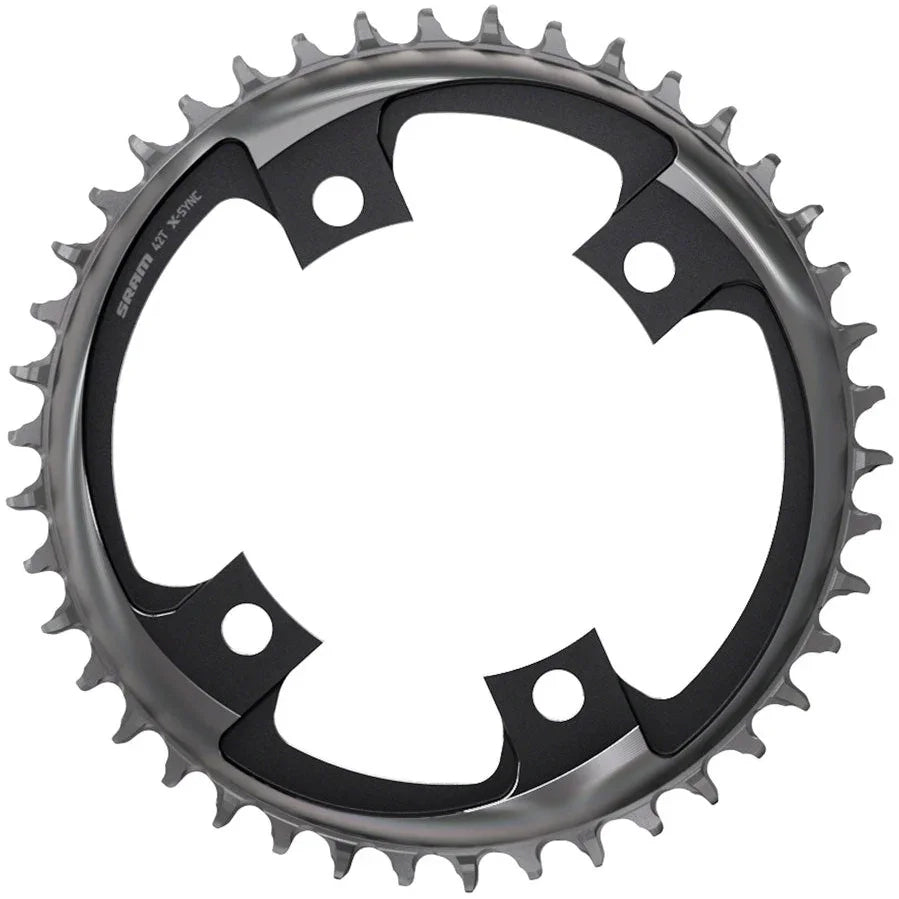 SRAM 44 Tooth 107mm BCD x 4-Bolt 1x12-Speed X-Sync Chainring, Blast Black Cycling Parts - Chainring SRAM Default Title
