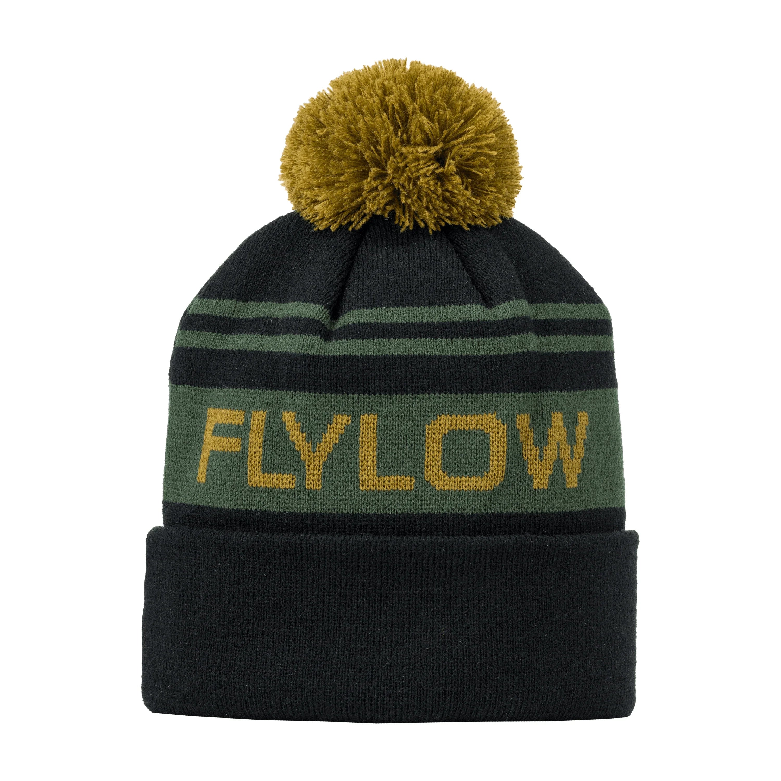 Flylow OG Pom Beanie Winter Apparel - Hats and Beanies Flylow Black/Evergreen