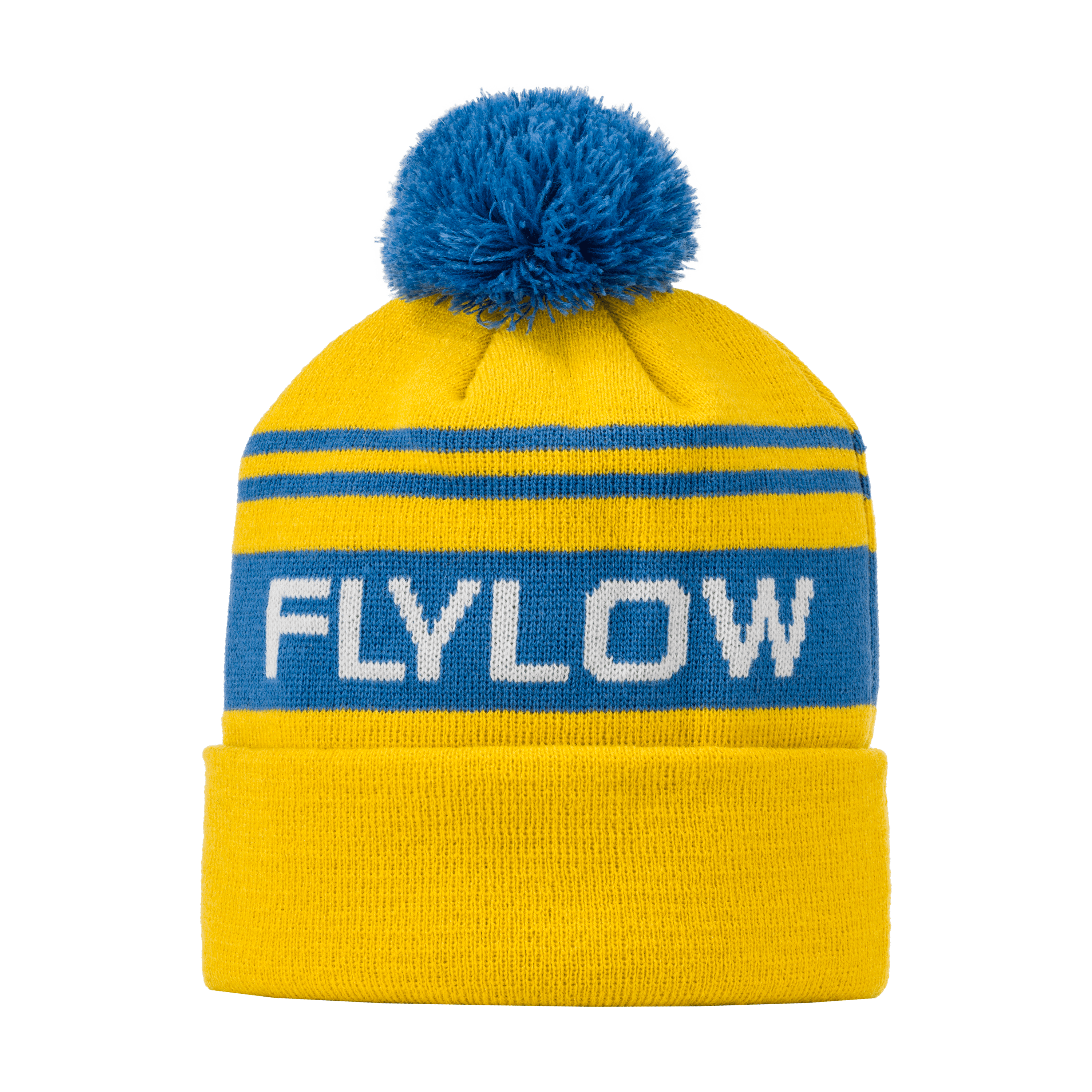 Flylow OG Pom Beanie Winter Apparel - Hats and Beanies Flylow Butterscotch/Vintage Blue