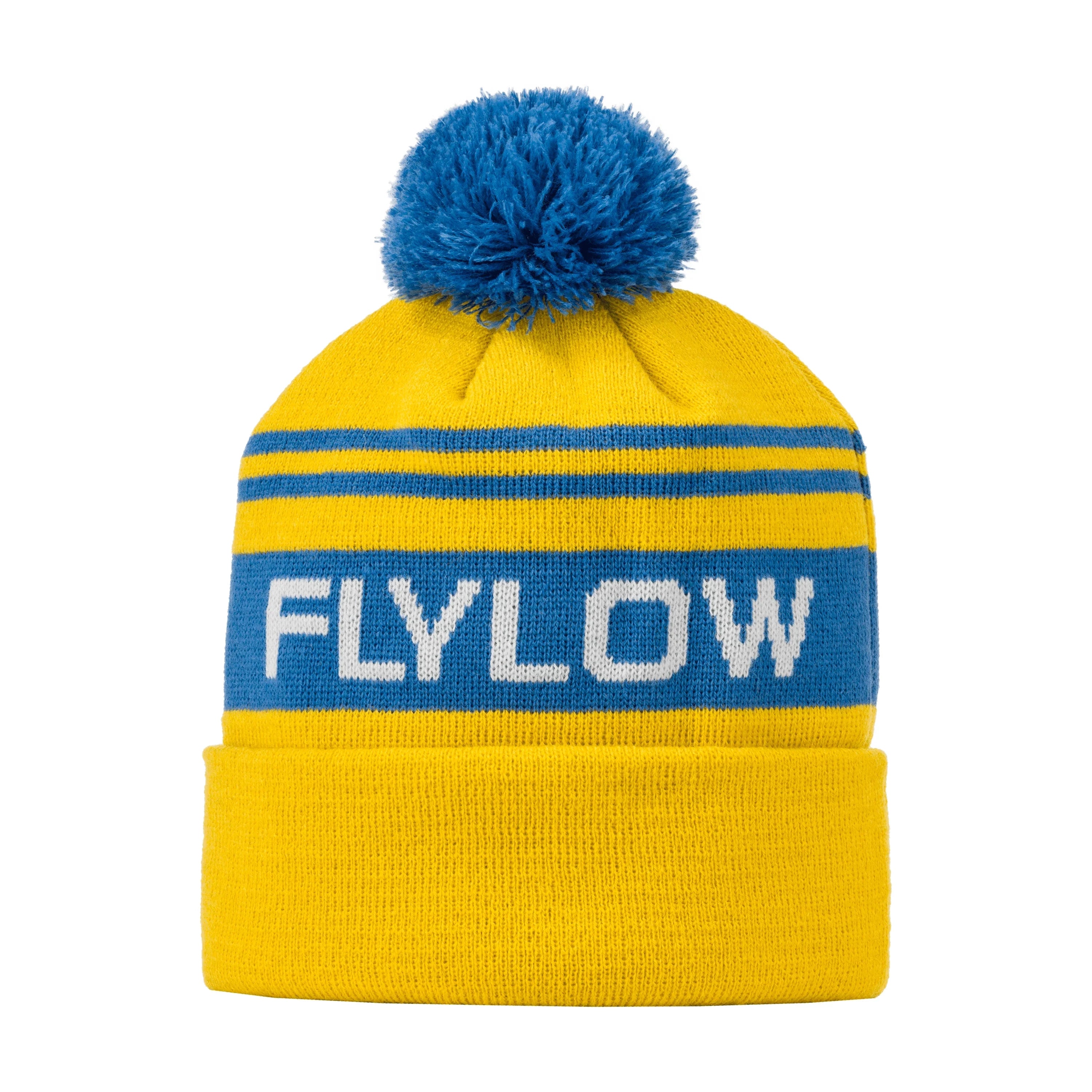 Flylow OG Pom Beanie Winter Apparel - Hats and Beanies Flylow Butterscotch/Vintage Blue
