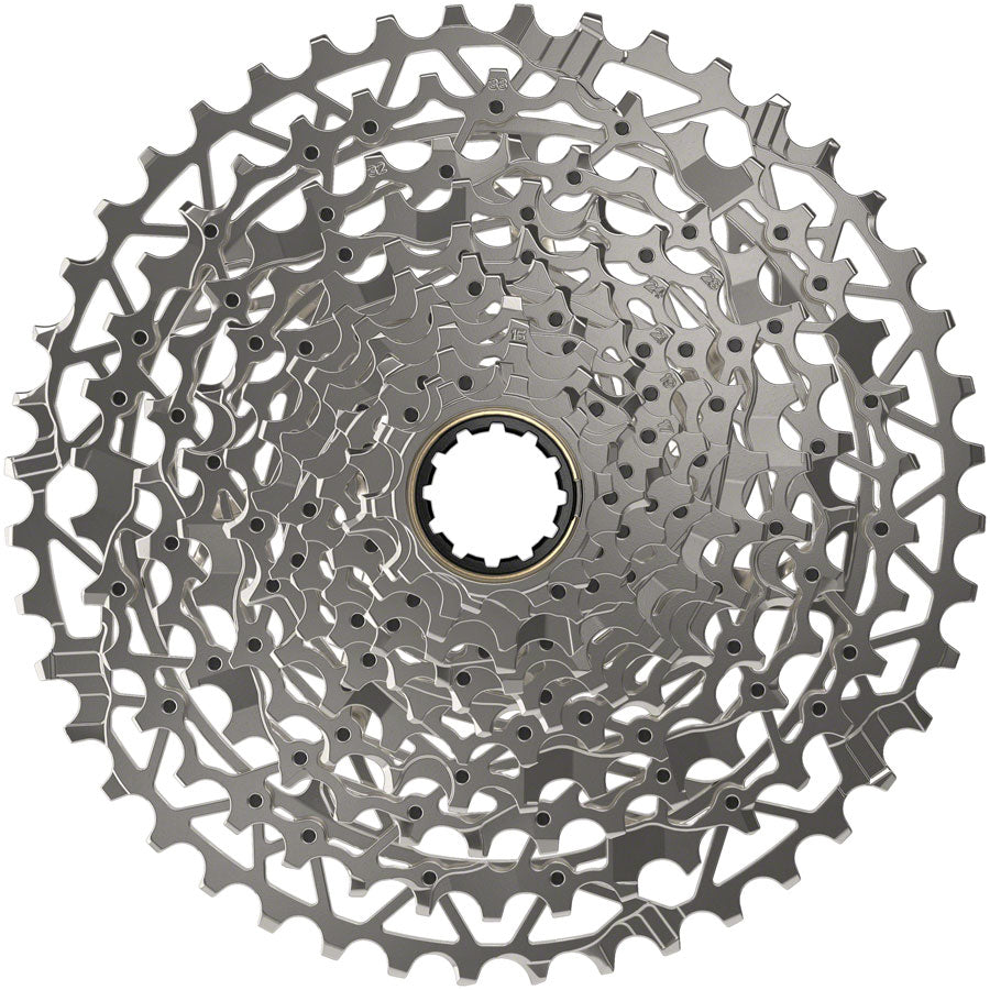 SRAM XPLR XG-1251 Cassette - 12-Speed 10-44t Silver For XDR Driver Body D1 - three-quarter