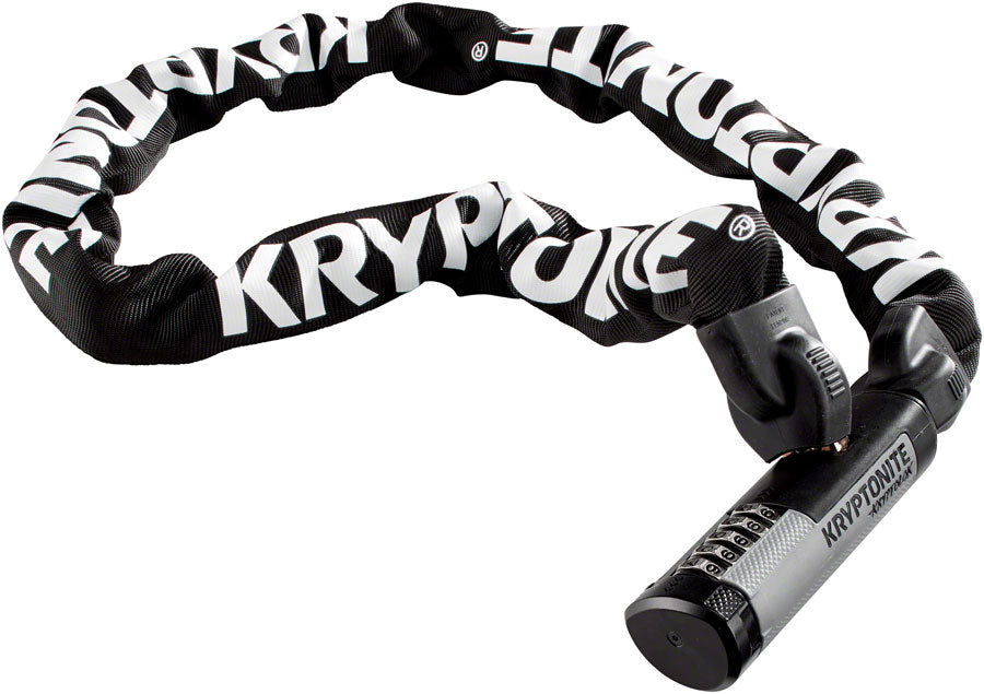 Kryptonite Kryptolok 912 Combination Integrated Chain, Black - three-quarter