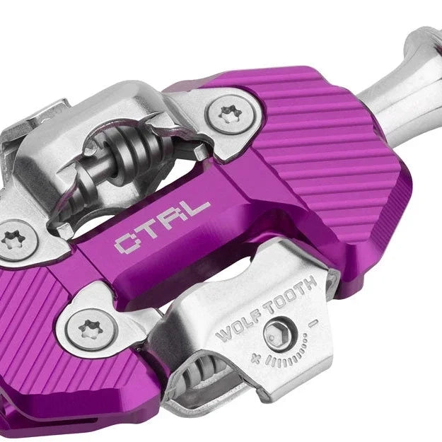 Wolf Tooth CTRL Trail Clipless Pedals - Dual Sided Clipless, Alloy, 9/16", Ultraviolet Purple, Pair, Shimano SPD Cycling Parts - Pedal - Mountain Clipless Pedal Wolf Tooth Default Title