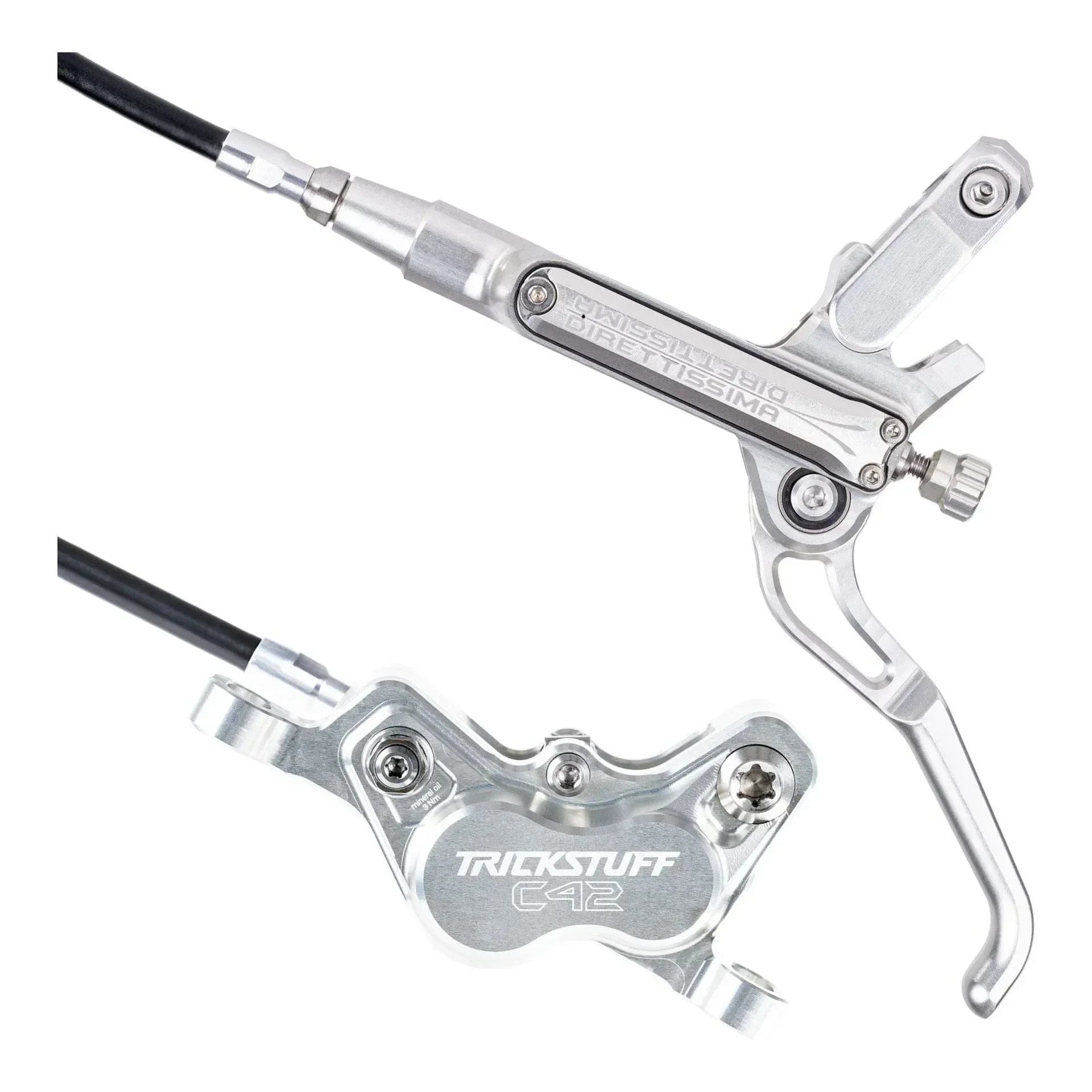 Trickstuff Direttissima Set F&R Full Silver Cycling Parts - Brake - Disc Brake Trickstuff